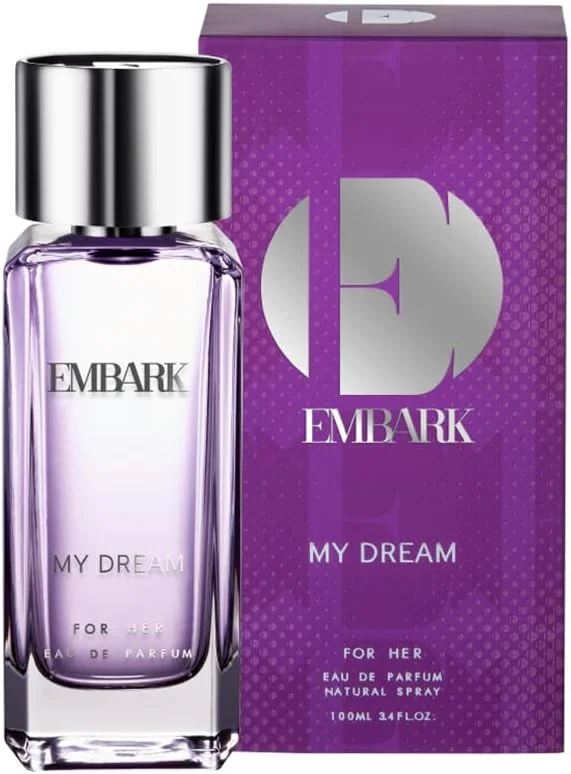 عطر زنانه EMBARK - رایحه ماندگار، عطر زنانه My Dream for Her، رایحه شرقی، گلی، چوبی، رایحه تمام روز برای پوست هندی (100 میلی لیتر)