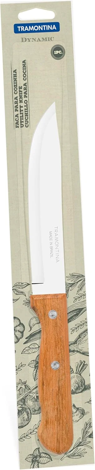 چاقوی آشپزخانه 6 اینچی ترامونتینا مدل Dynamic با تیغه استیل ضد زنگ و دسته چوبی طبیعی
