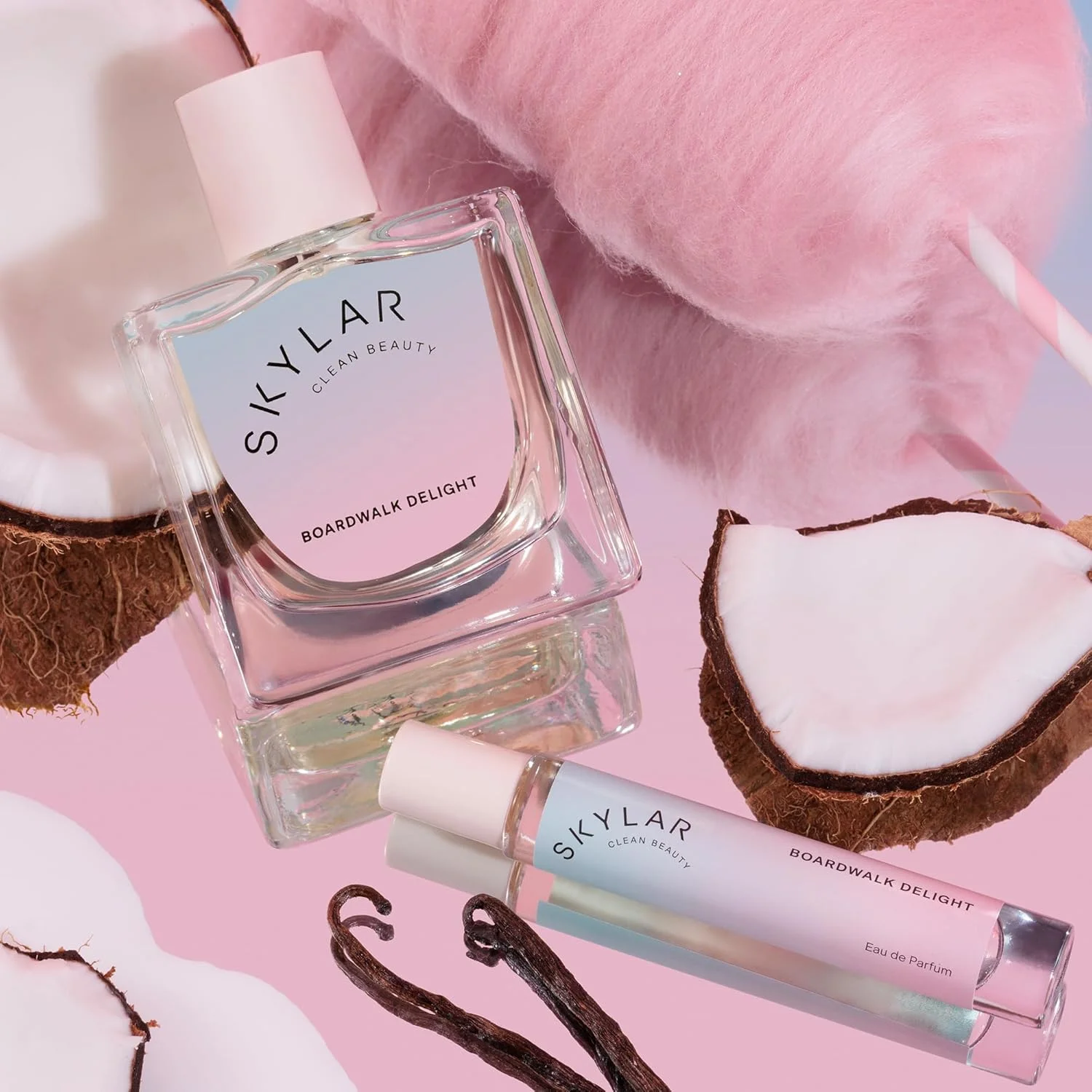 ادو پرفیوم اسکایلار Boardwalk Delight - عطر ضد حساسیت و پاکیزه برای زنان و مردان، وگان و ایمن برای پوست های حساس - رایحه های پشمک، وانیل و شیر نارگیل - 50 میلی لیتر / 1.7 اونس مایع
