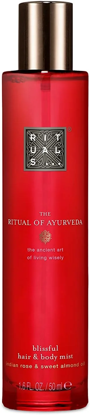 اسپری مو و بدن ریتوالز مدل The Ritual of Ayurveda، 50 میلی لیتر - حاوی گل رز هندی و روغن بادام شیرین - با خواص تسکین دهنده و مغذی