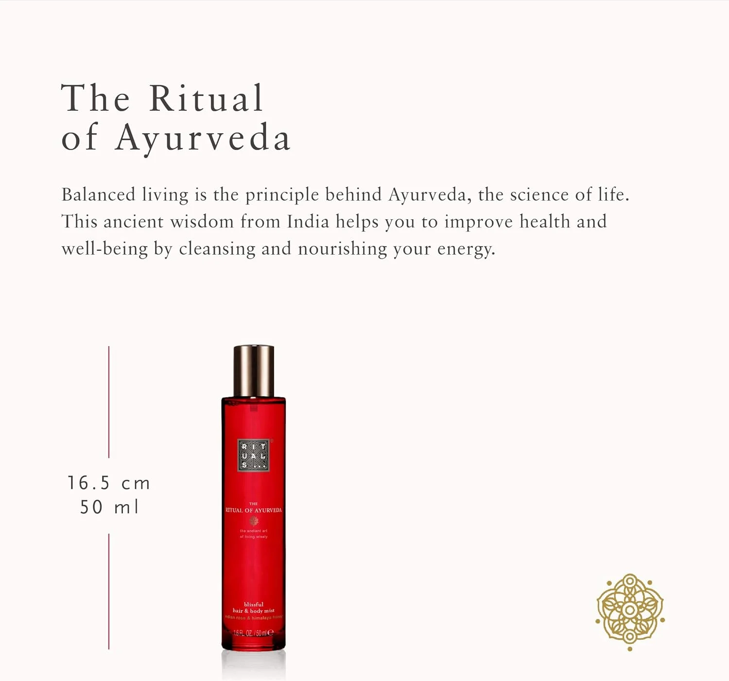 اسپری مو و بدن ریتوالز مدل The Ritual of Ayurveda، 50 میلی لیتر - حاوی گل رز هندی و روغن بادام شیرین - با خواص تسکین دهنده و مغذی اسپری مو و بدن ریتوالز مدل The Ritual of Ayurveda، 50 میلی لیتر - حاوی گل رز هندی و روغن بادام شیرین - با خواص تسکین دهنده و مغذی