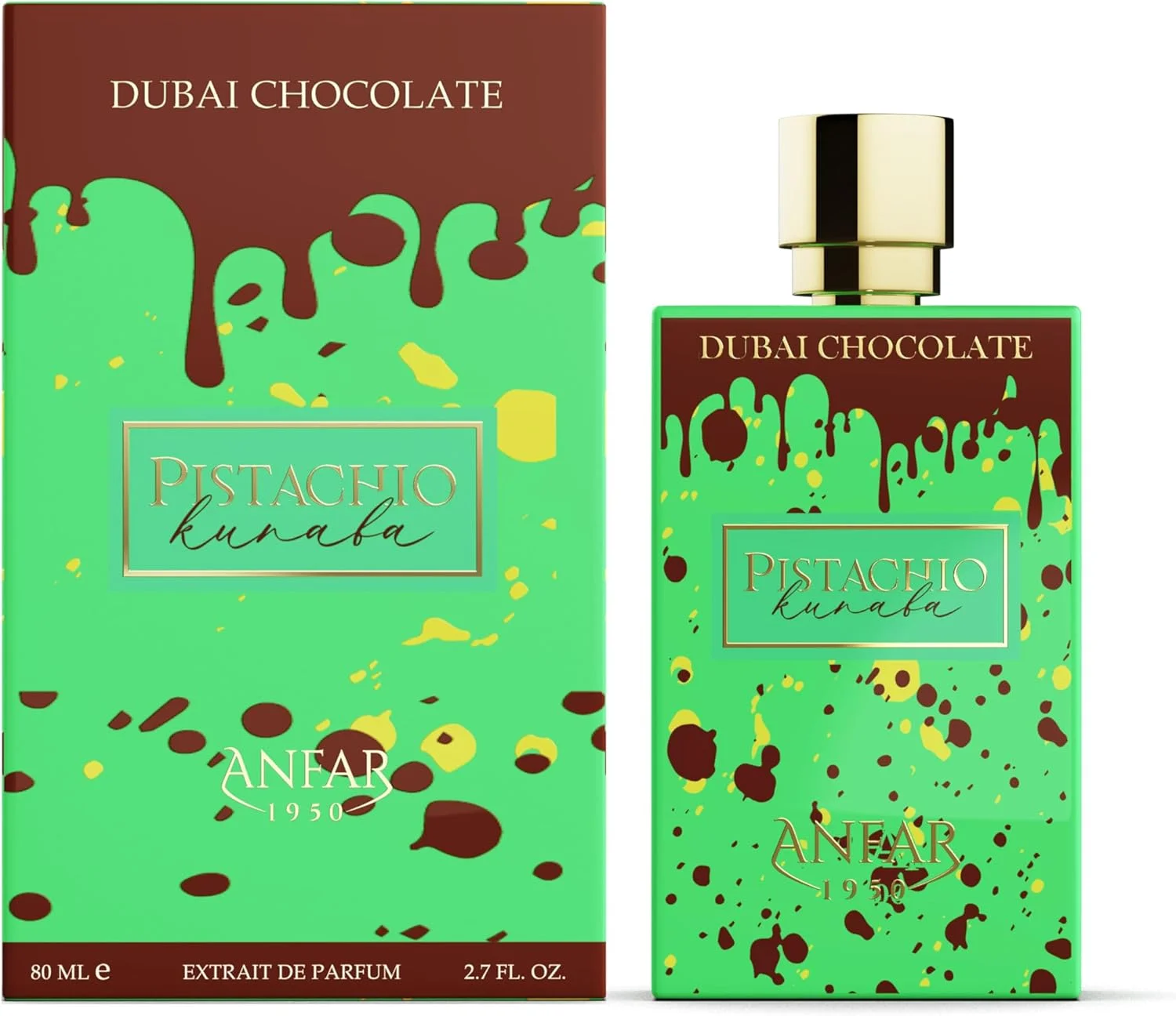 عطر پسته کنافه از انفر 1950 - عطر لوکس و مجلل برای مردان و زنان، با رایحه های غنی شکلات، پسته، وانیل کهربا و هل، 80 میلی لیتر اکستریت د پرفیوم