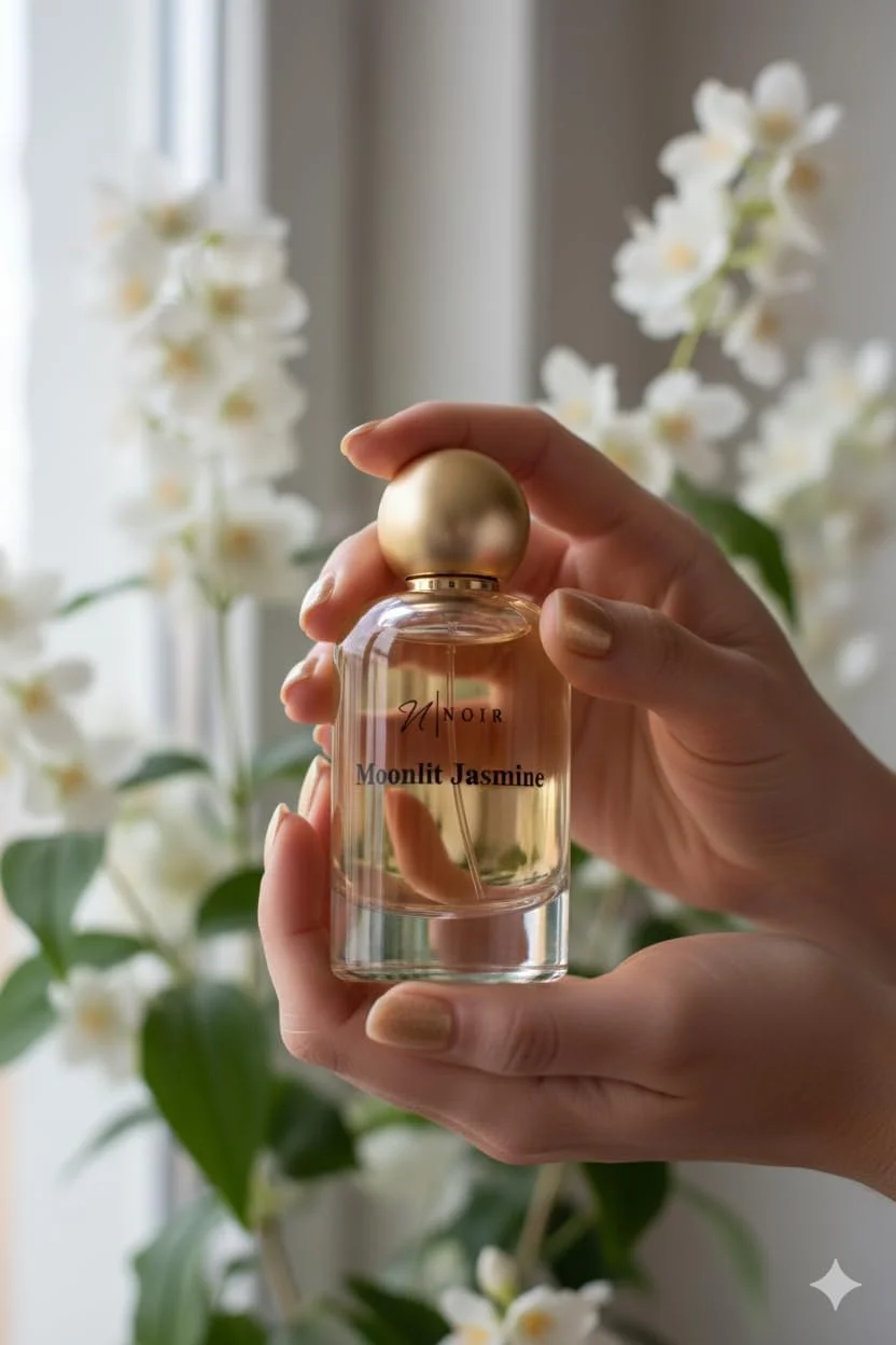 عطر ادو پرفیوم زنانه Noir Moonlight Jasmine، رایحه گلی تند با بادام و وانیل، 100 میلی لیتر