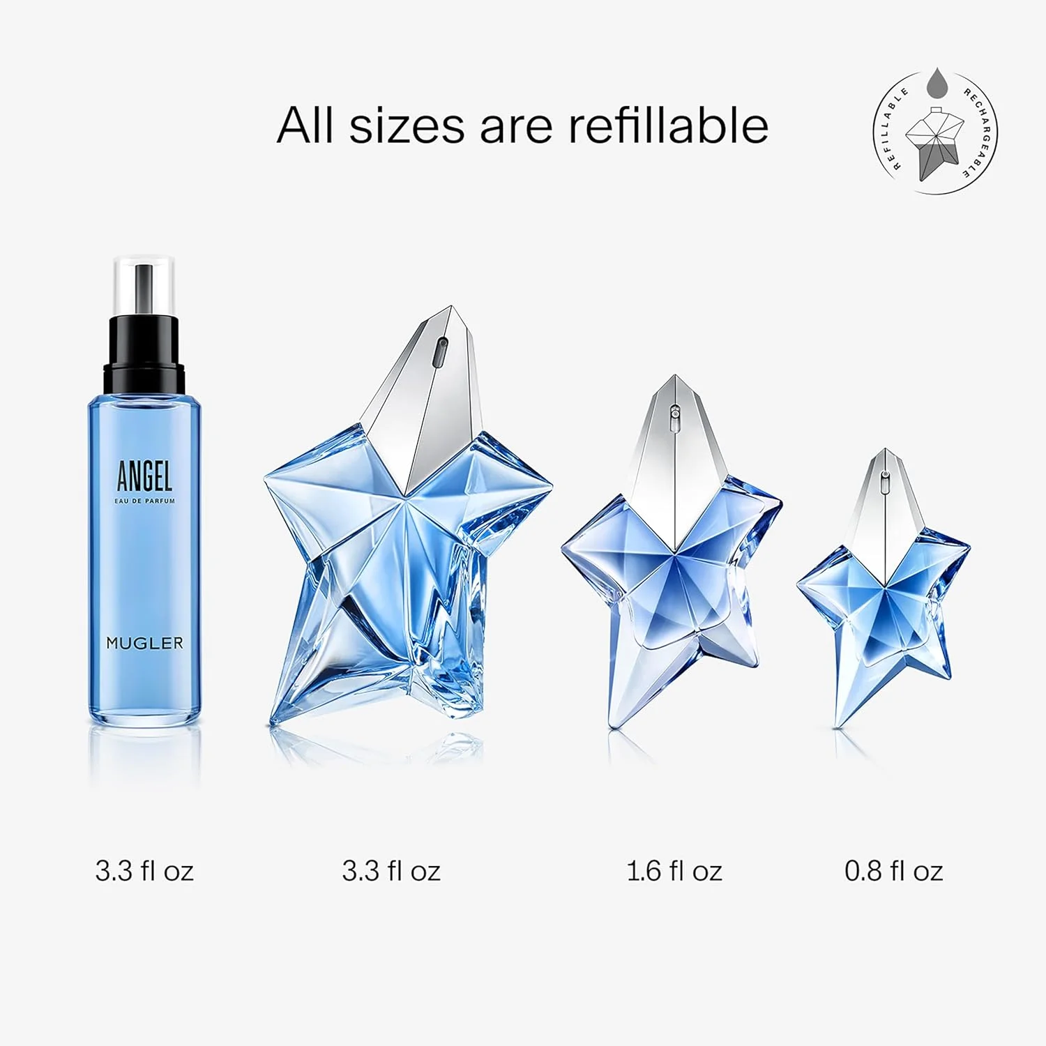 عطر زنانه موگلر آنجل ریفیل - ادو پرفیوم - رایحه کهربایی و چوبی - با ترنج، پرالین و نعناع هندی - ماندگاری طولانی - 100 میلی لیتر