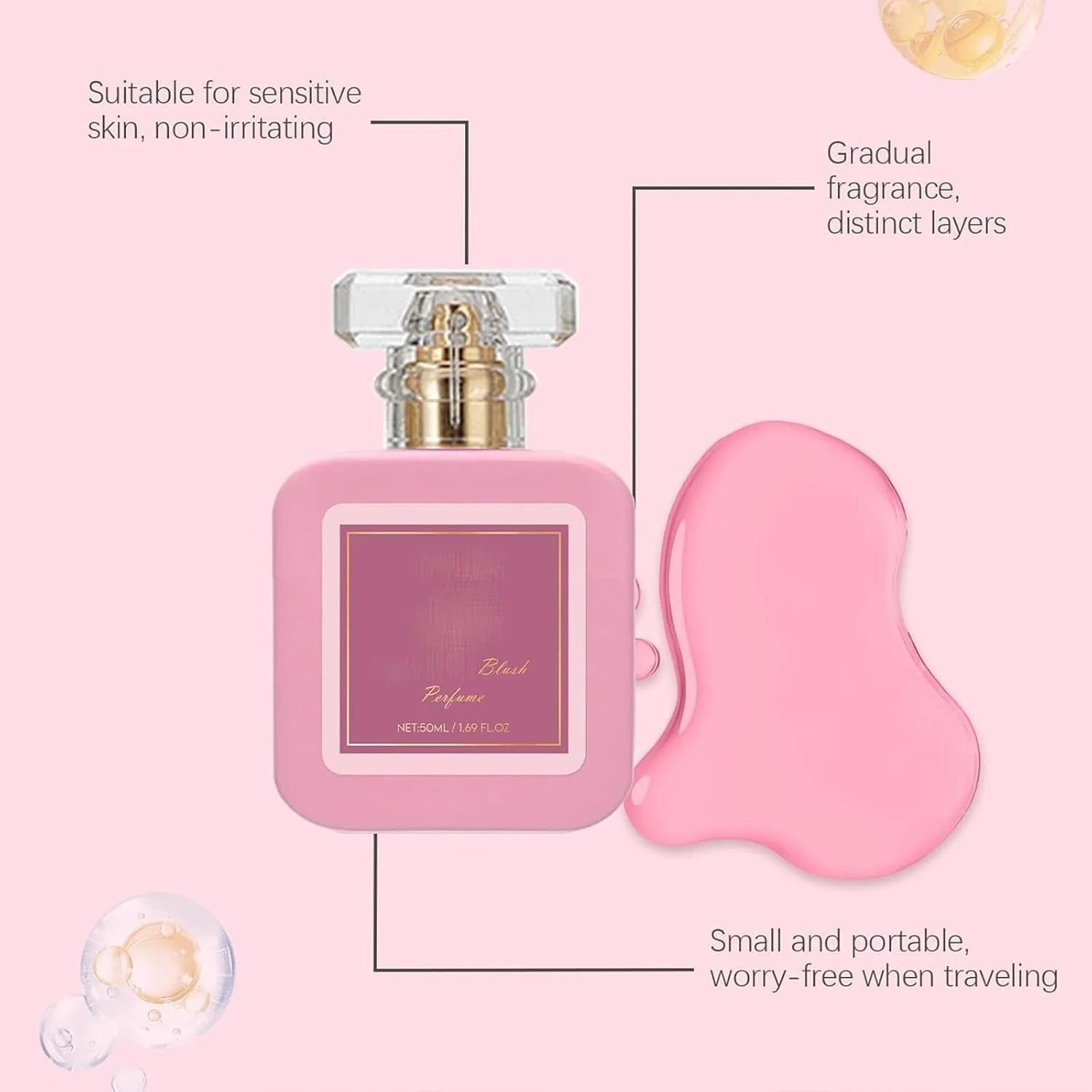 عطر زنانه Marsh-mallow Blush، اسپری ادو پرفیوم Pink Blush Shams Al Emarat Khususi، عطر شیرین آب نبات توت فرنگی، عطرهای زنانه لطیف، رمانتیک (1 عدد)