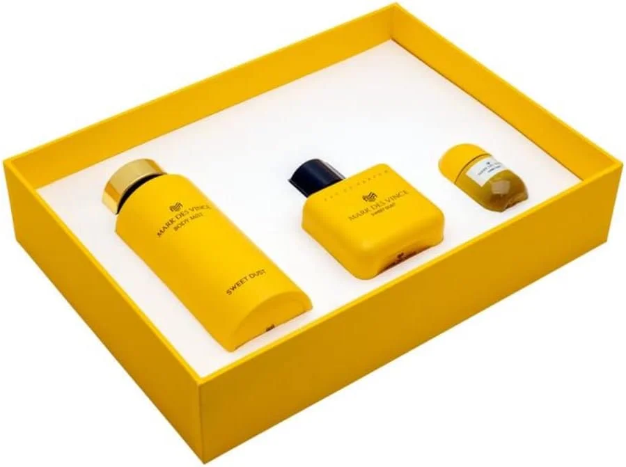 ست هدیه عطر زنانه ام مارک دس وینس سوییت داست ادو پرفیوم 100 میلی لیتر + بادی میست 200 میلی لیتر + روغن عطر غلیظ 15 میلی لیتر (بسته 3 عددی) ست هدیه عطر زنانه ام مارک دس وینس سوییت داست ادو پرفیوم 100 میلی لیتر + بادی میست 200 میلی لیتر + روغن عطر غلیظ 15 میلی لیتر (بسته 3 عددی)
