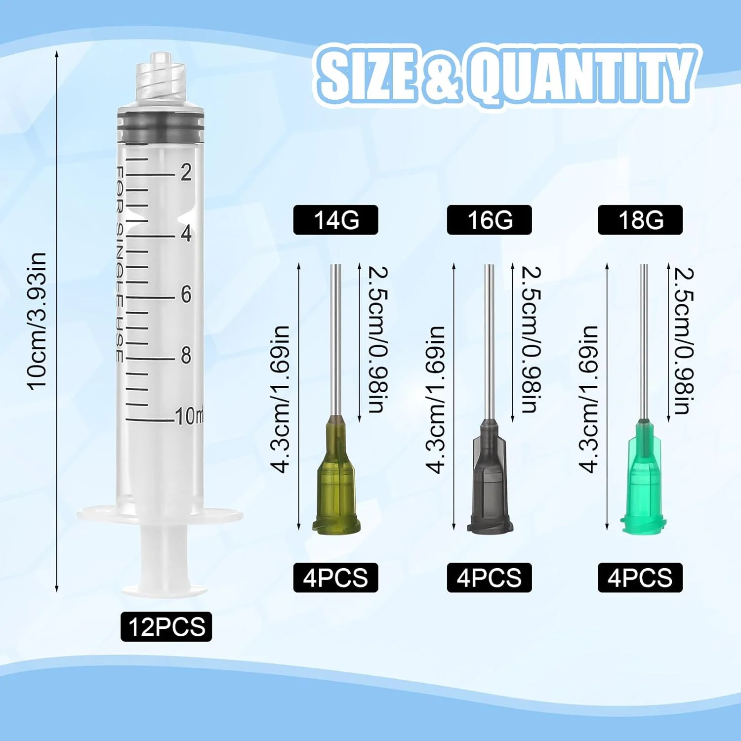 سرنگ پلاستیکی VINEST، 12 عددی، سرنگ صنعتی 10 میلی لیتری با سوزن های کند 14G/16G/18G برای تزریق، سرنگ دستی پیچی با سوزن، برای مایعات، چسب، روغن، جوهر سرنگ پلاستیکی VINEST، 12 عددی، سرنگ صنعتی 10 میلی لیتری با سوزن های کند 14G/16G/18G برای تزریق، سرنگ دستی پیچی با سوزن، برای مایعات، چسب، روغن، جوهر