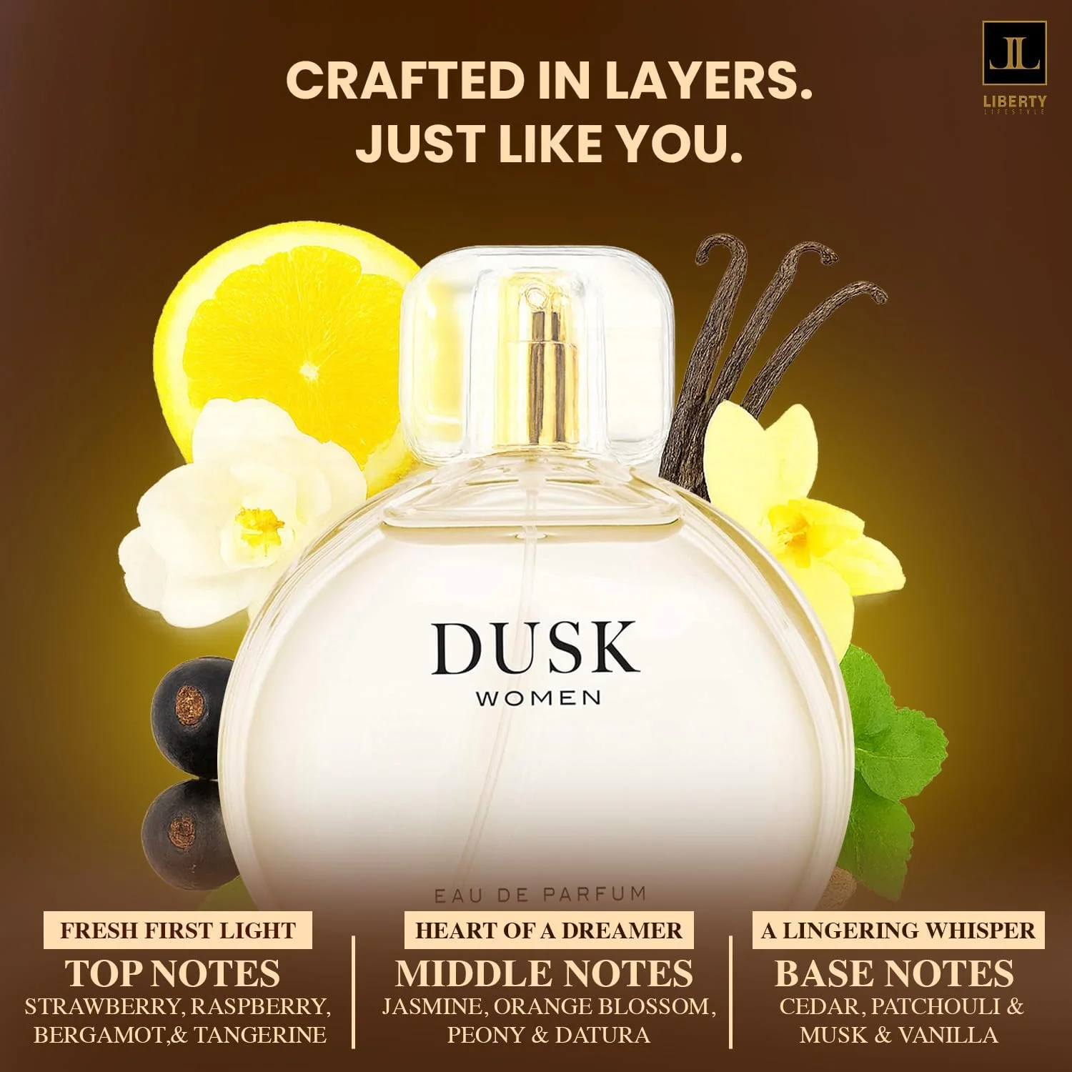 عطر زنانه لیبرتی، 100 میلی لیتر، عطر ماندگار Dusk Perfumes، ادو پرفیوم، رایحه میوه ای لوکس برای زنان، اسپری عطر تابستانی عطر زنانه لیبرتی، 100 میلی لیتر، عطر ماندگار Dusk Perfumes، ادو پرفیوم، رایحه میوه ای لوکس برای زنان، اسپری عطر تابستانی
