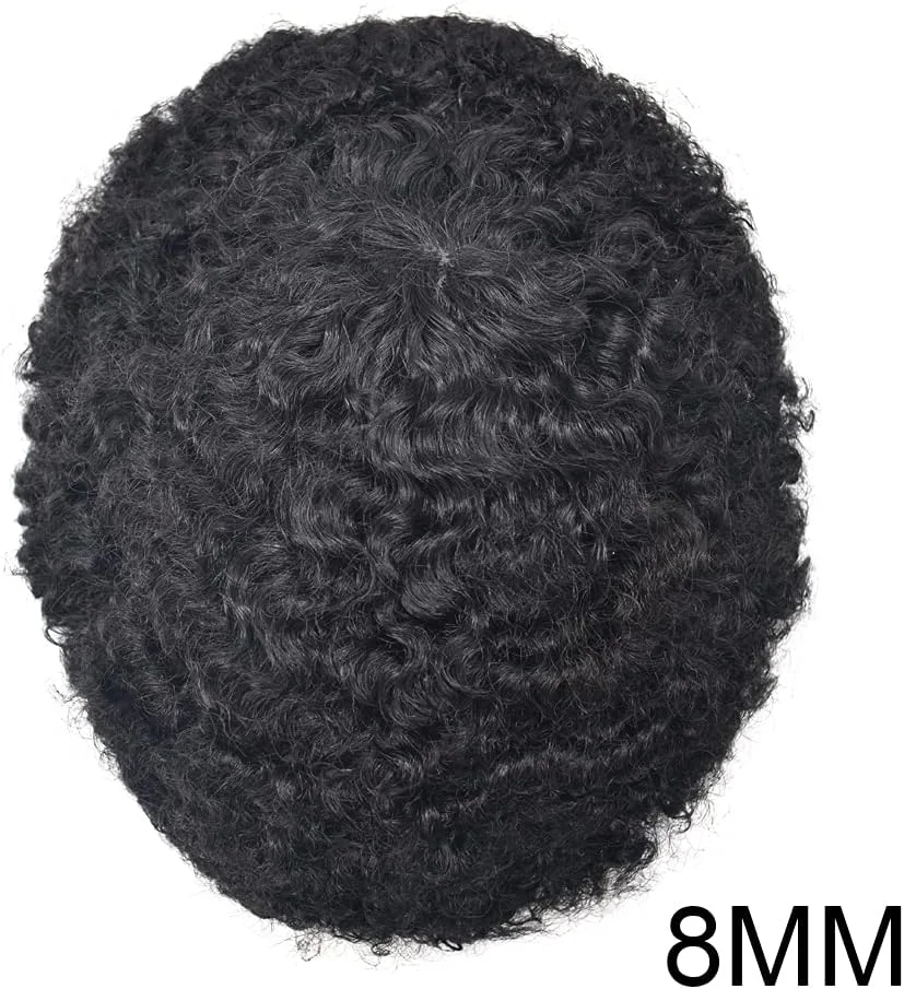 کلاه گیس آفریقایی SINGA HAIR برای مردان سیاه پوست، بافت مجعد، سیستم موی برزیلی، واحد موی تزریقی تمام PU برای مردان سیاه پوست (1B# مشکی طبیعی، 8 میلی متر آفریقایی) کلاه گیس آفریقایی SINGA HAIR برای مردان سیاه پوست، بافت مجعد، سیستم موی برزیلی، واحد موی تزریقی تمام PU برای مردان سیاه پوست (1B# مشکی طبیعی، 8 میلی متر آفریقایی)