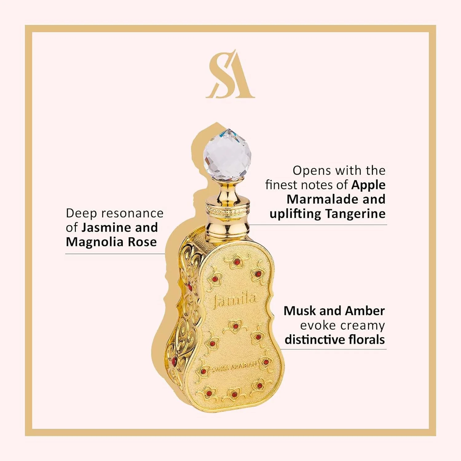 عطر روغنی زنانه جمیلا Swiss Arabian حجم 15 میل عطر روغنی زنانه جمیلا Swiss Arabian حجم 15 میل