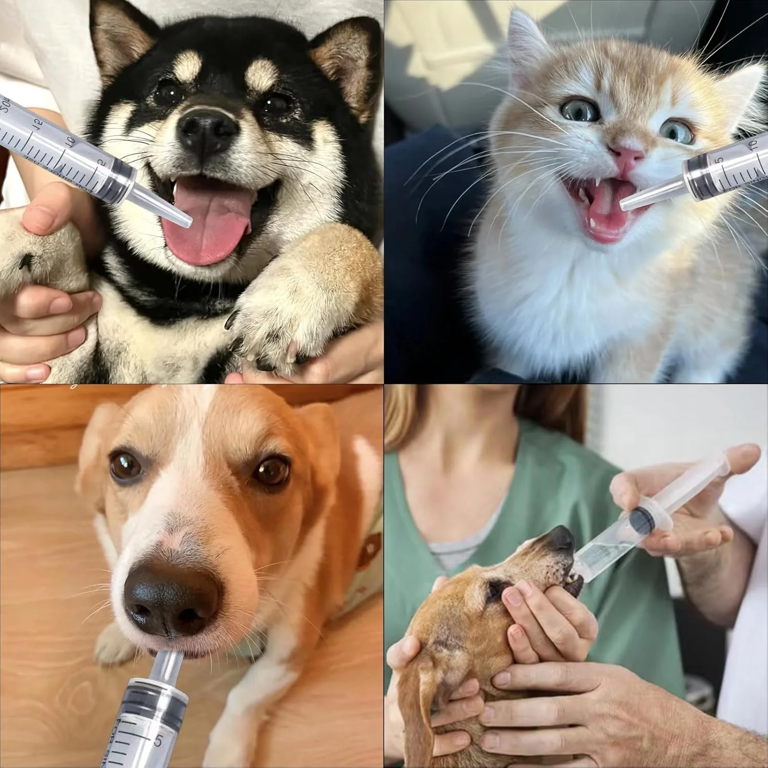 سرنگ تغذیه حیوانات خانگی نالاینا، بسته 6 عددی سرنگ 20 سی سی، قابل استفاده مجدد، با اندازه گیری های واضح، برای گربه ها، سگ ها، حیوانات کوچک، تزریق مایع (بدون سوزن)