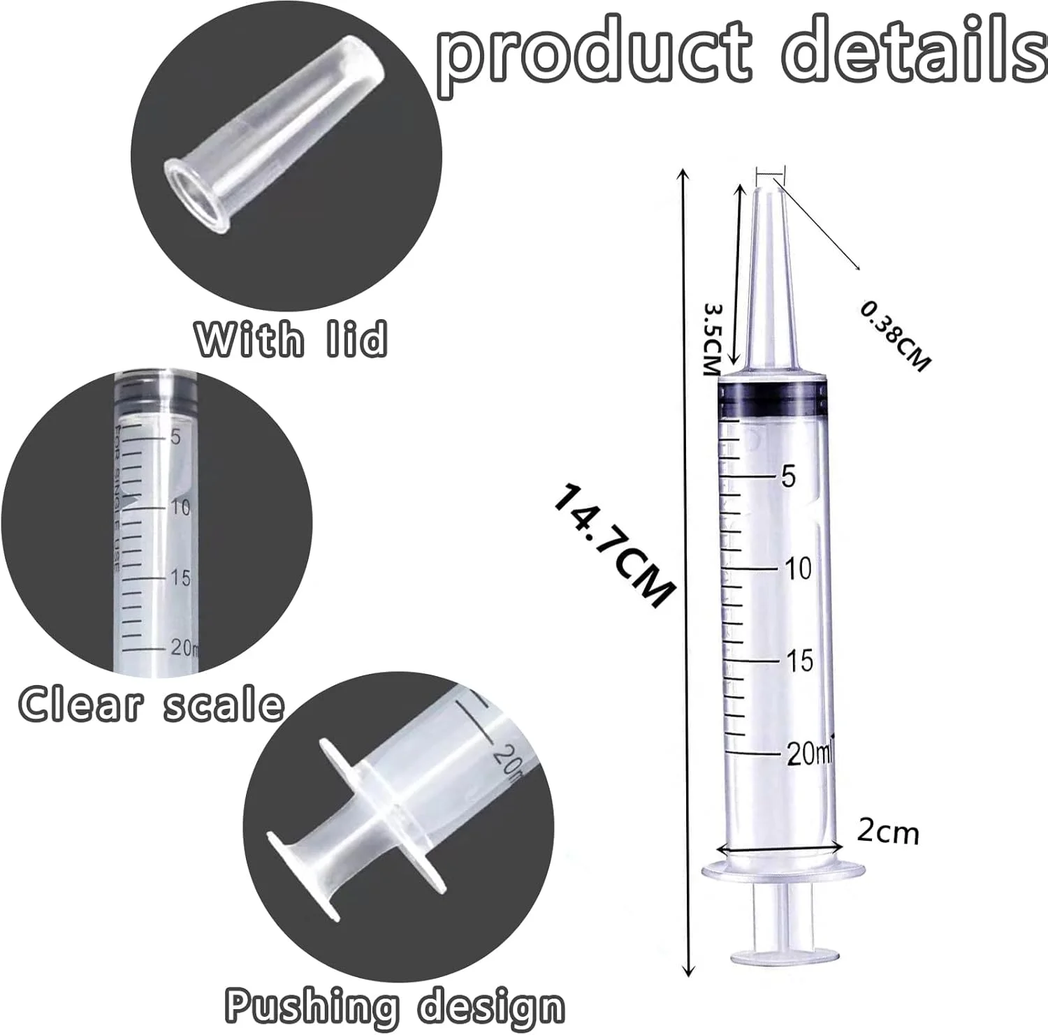 سرنگ تغذیه حیوانات خانگی نالاینا، بسته 6 عددی سرنگ 20 سی سی، قابل استفاده مجدد، با اندازه گیری های واضح، برای گربه ها، سگ ها، حیوانات کوچک، تزریق مایع (بدون سوزن)