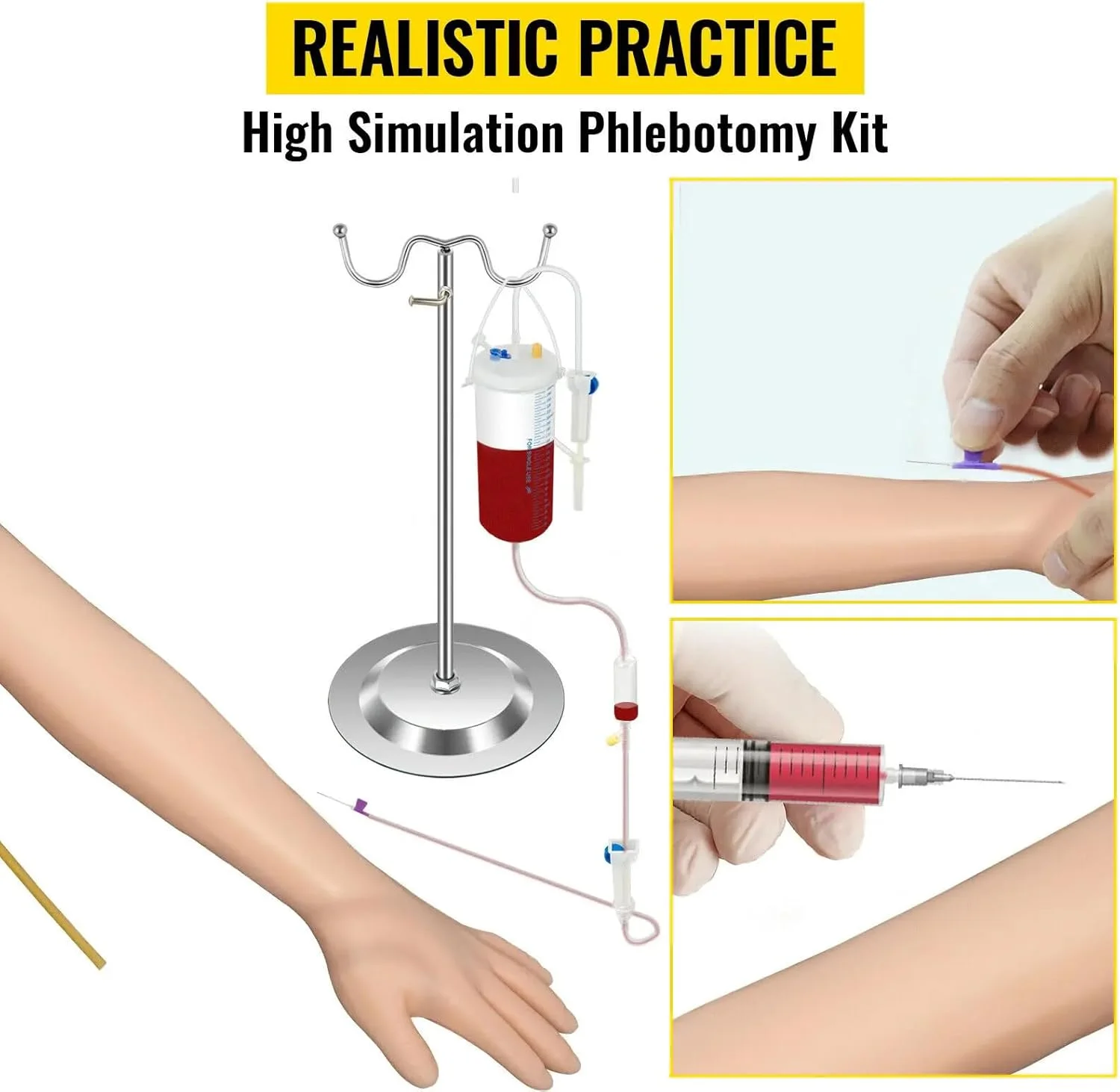 کیت بازوی تمرین تزریق داخل وریدی Langjee PVC مدل شبیه سازی بالا برای تمرین خونگیری پرستاران، لوازم مدرسه پزشکی