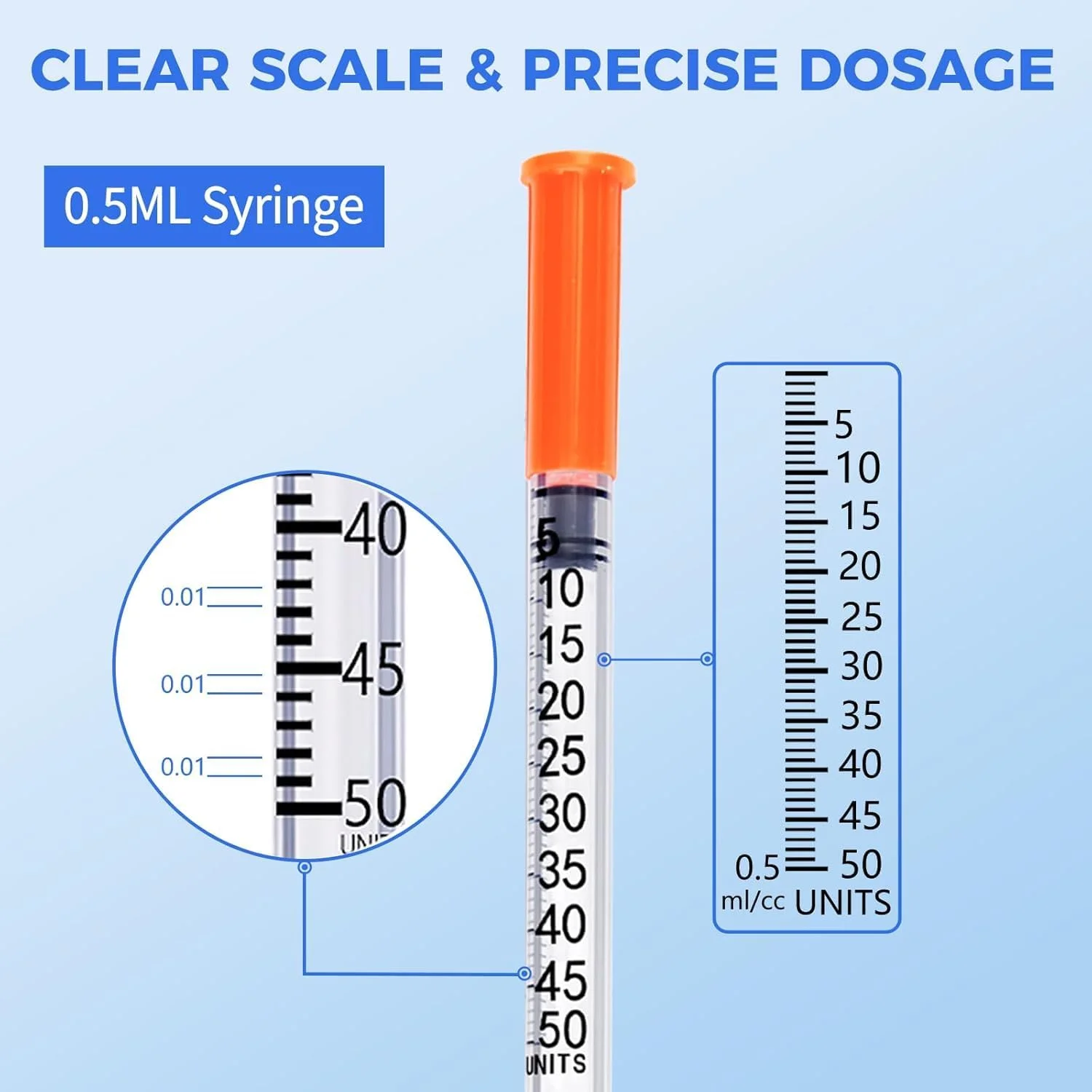 سرنگ JOINAP 0.5 میلی لیتر 31G 5/16 اینچ (8 میلی متر)، یکبار مصرف بسته بندی شده تکی، 100 عدد سرنگ JOINAP 0.5 میلی لیتر 31G 5/16 اینچ (8 میلی متر)، یکبار مصرف بسته بندی شده تکی، 100 عدد