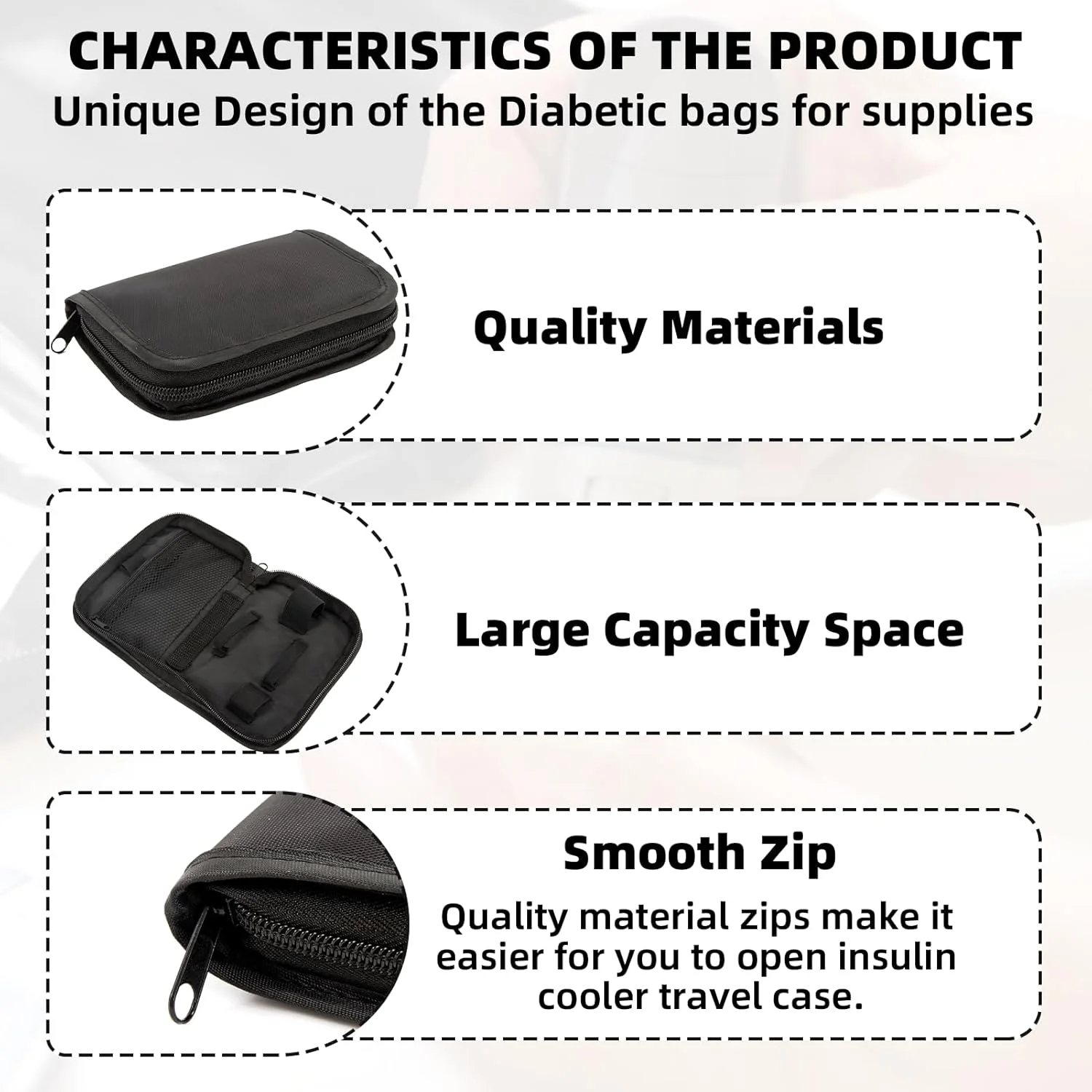 کیف مسافرتی دیابتی JFHNMLW - مورد تایید TSA، کیف مانیتور گلوکز و انسولین برای نوارهای تست، مانیتور قند خون (مشکی) کیف مسافرتی دیابتی JFHNMLW - مورد تایید TSA، کیف مانیتور گلوکز و انسولین برای نوارهای تست، مانیتور قند خون (مشکی)