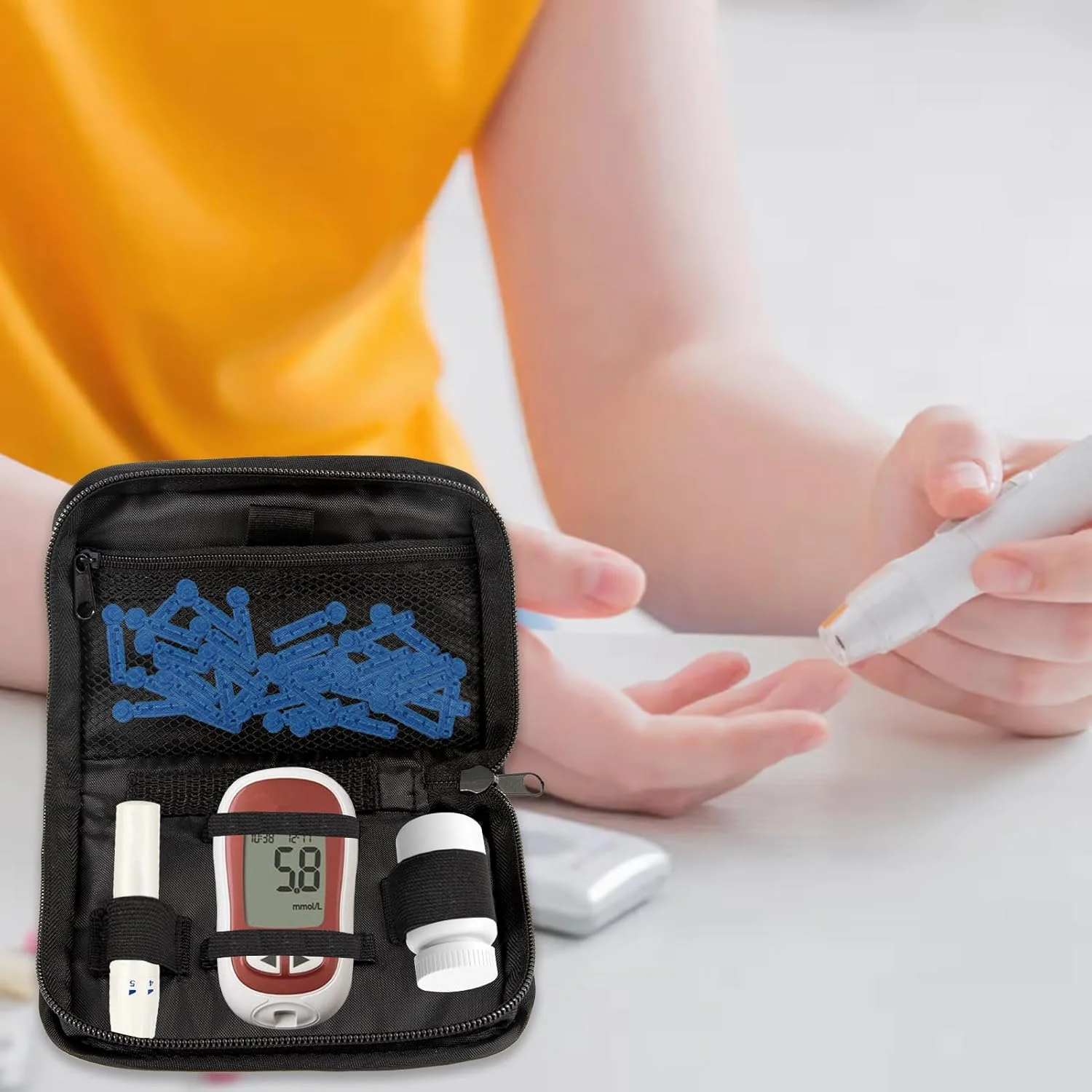 کیف مسافرتی دیابتی JFHNMLW - مورد تایید TSA، کیف مانیتور گلوکز و انسولین برای نوارهای تست، مانیتور قند خون (مشکی) کیف مسافرتی دیابتی JFHNMLW - مورد تایید TSA، کیف مانیتور گلوکز و انسولین برای نوارهای تست، مانیتور قند خون (مشکی)