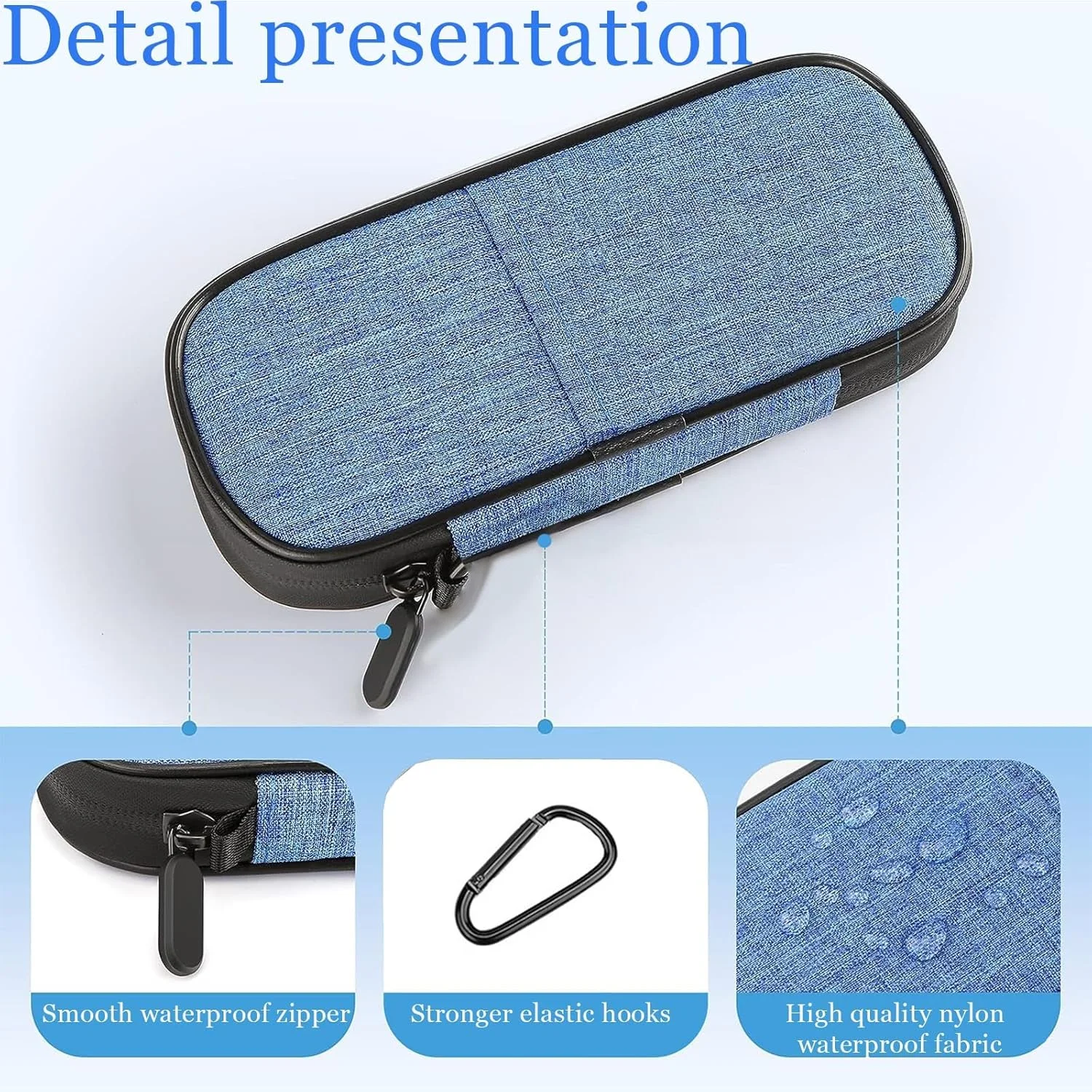 کیف خنک نگهدارنده انسولین، کیف قلم انسولین با 2 بسته یخ خنک کننده انسولین، خنک کننده دارو برای کیف مسافرتی انسولین، کیف انسولین برای لوازم دیابتی کیف قلم خنک کننده انسولین (آبی)، آبی