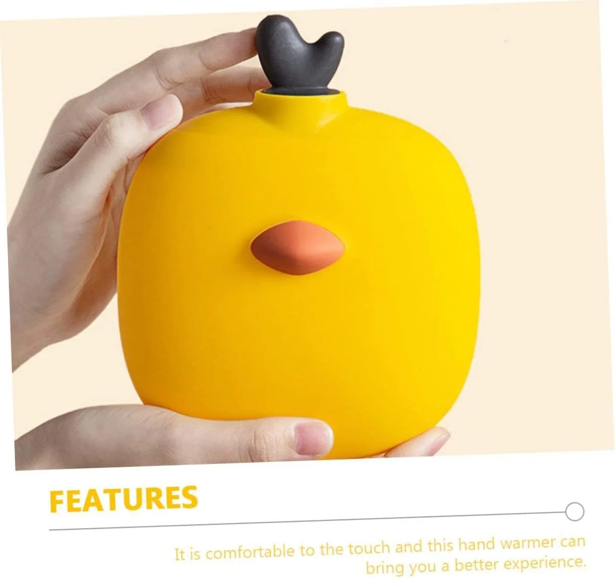 1 عدد کیسه آب گرم خانگی دوست داشتنی، گرم کننده دستی تزریقی، کارتونی قابل حمل، هدیه ای برای هوای سرد، زرد، استفاده کریسمس، کمپرس آب، زمستان، سیلیکونی، مهمانی، قابل شارژ مجدد، خلاقانه