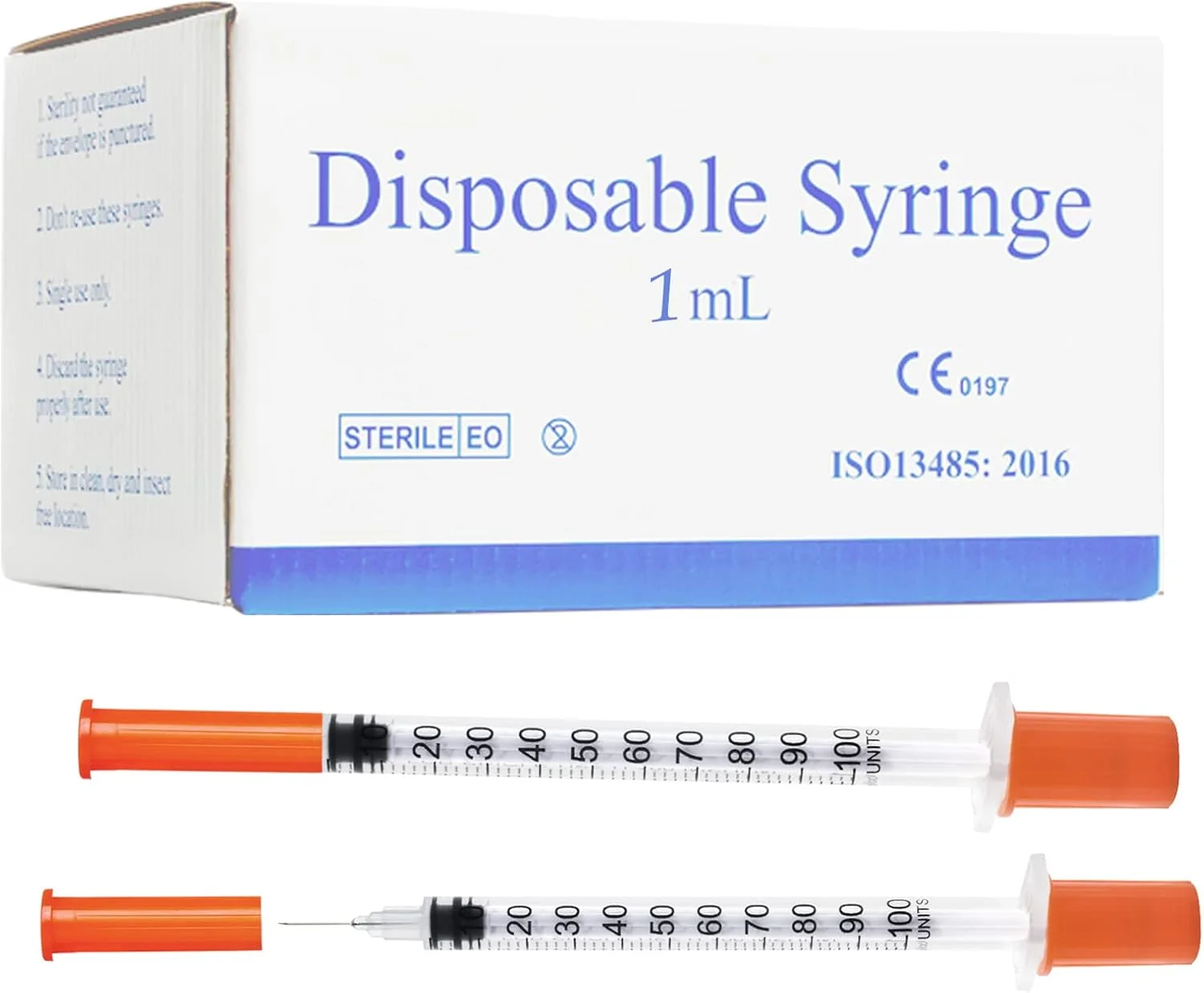 سرنگ 1 سی سی Gesanghua گیج 30 طول 1/2 اینچ 100 عددی، بسته بندی مستقل سرنگ 1 سی سی Gesanghua گیج 30 طول 1/2 اینچ 100 عددی، بسته بندی مستقل