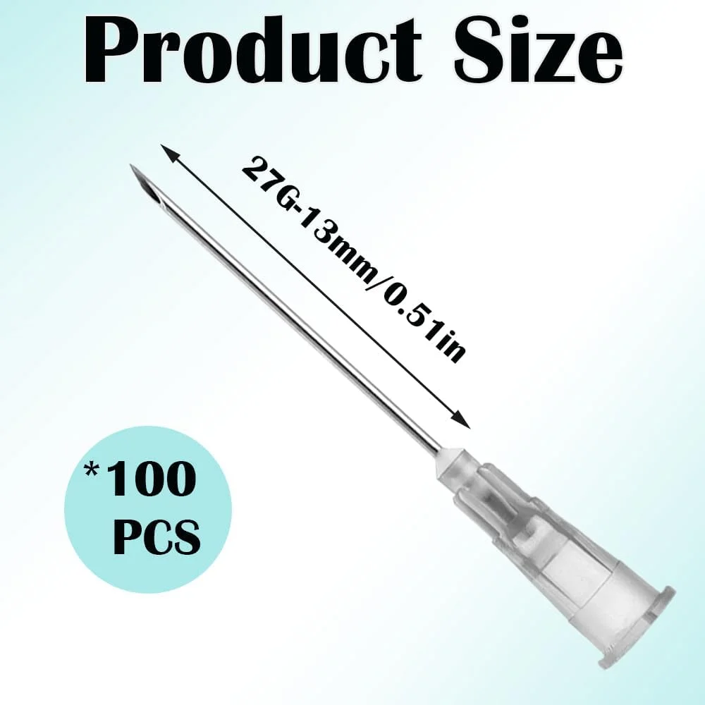 100 عدد لوله پخش مایعات بسته بندی شده جداگانه، لوله های پرکننده مایع 27G*13mm فولاد ضد زنگ برای آزمایشگاه های علمی صنعتی 100 عدد لوله پخش مایعات بسته بندی شده جداگانه، لوله های پرکننده مایع 27G*13mm فولاد ضد زنگ برای آزمایشگاه های علمی صنعتی