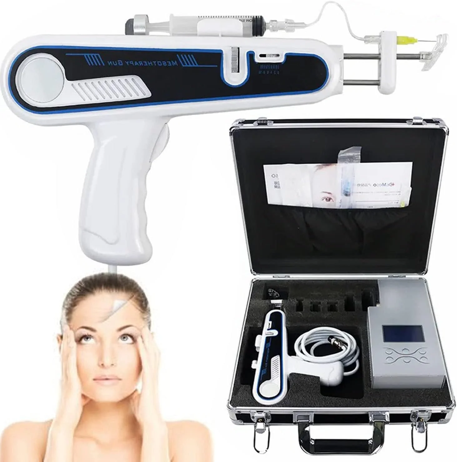 تفنگ تزریق میکروکریستال EKOZOO، انژکتور لوله سرنگ آب، مزوتراپی انژکتور، تزریق بدون درد پوست، بهبود پوست تیره، روشن و سفید کردن پوست