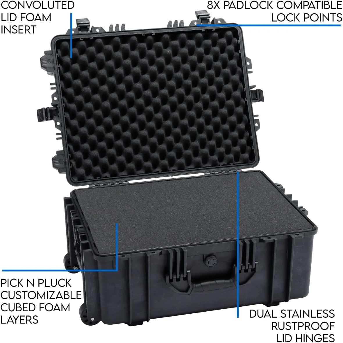 کیف ضد آب DCB مدل Element 6104F | ابعاد خارجی 24x19x11 اینچ | دارای استاندارد ضدآب IP67 | دارای فوم جداشدنی | دسته تلسکوپی | دستگیره های لاستیکی | پلاستیک قالب گیری شده تزریقی تقویت شده با رزین | درب با بست 4 قفله | دارای چرخ کیف ضد آب DCB مدل Element 6104F | ابعاد خارجی 24x19x11 اینچ | دارای استاندارد ضدآب IP67 | دارای فوم جداشدنی | دسته تلسکوپی | دستگیره های لاستیکی | پلاستیک قالب گیری شده تزریقی تقویت شده با رزین | درب با بست 4 قفله | دارای چرخ