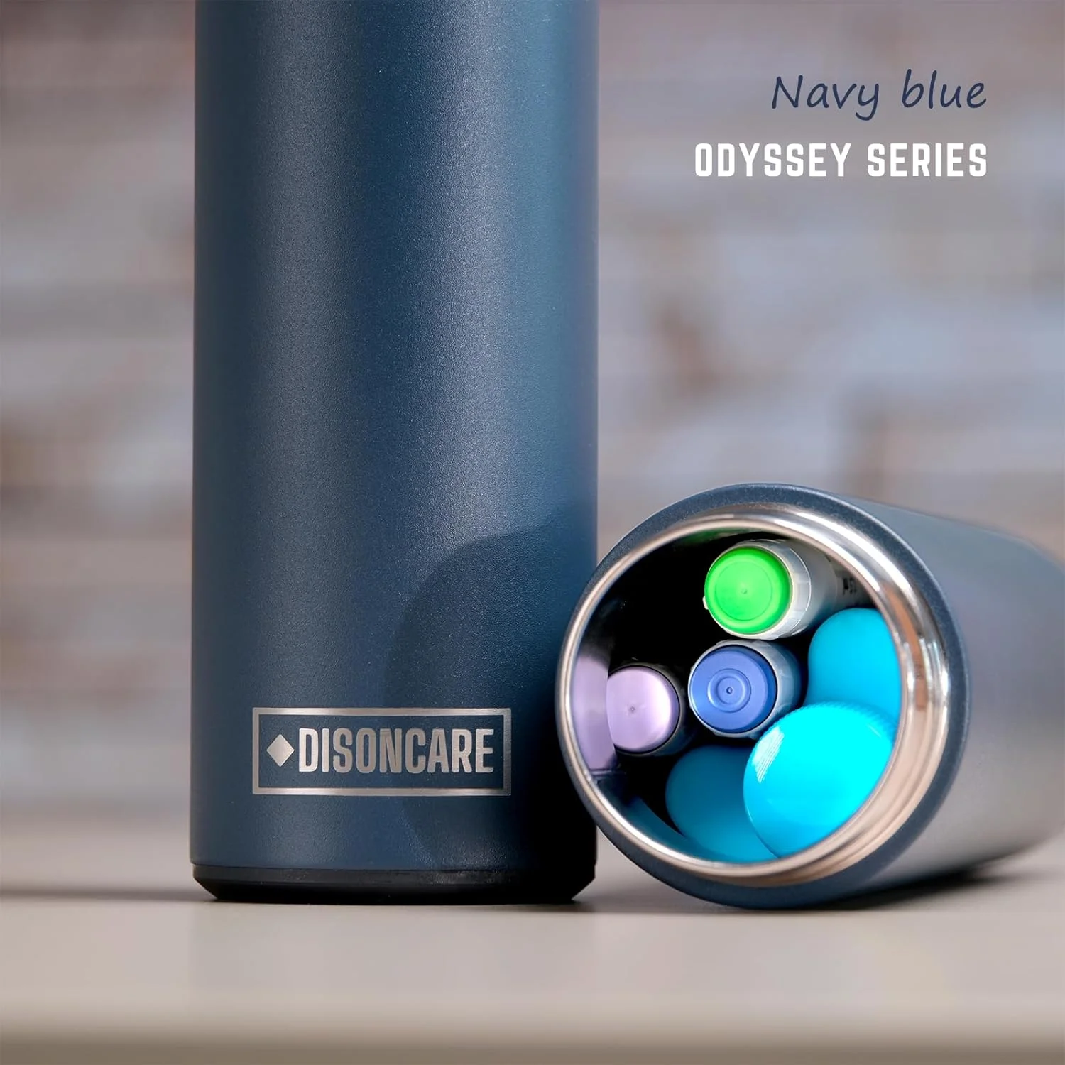 کیف خنک کننده دارو دیسونکر مدل Odyssey 60H مناسب برای 3 قلم – کیف خنک کننده مسافرتی قابل حمل دارو، مورد تایید TSA، همراه با بسته یخ بیوژل و برچسب های اطلاعات (آبی سرمه ای)