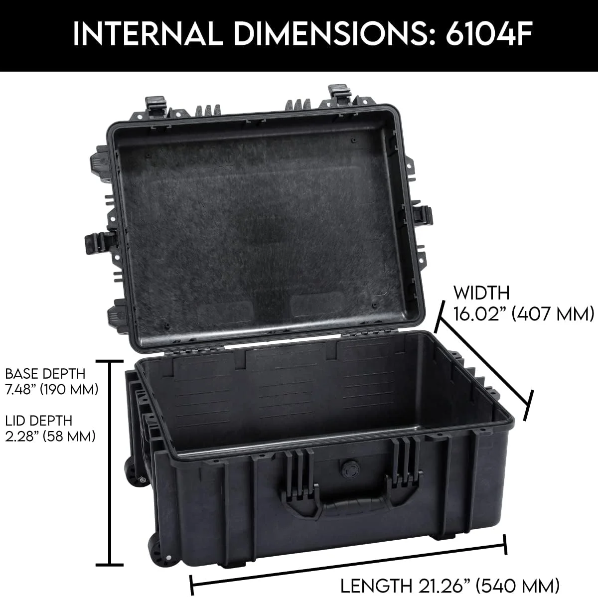 کیف ضد آب DCB مدل Element 6104F | ابعاد خارجی 24x19x11 اینچ | دارای استاندارد ضدآب IP67 | دارای فوم جداشدنی | دسته تلسکوپی | دستگیره های لاستیکی | پلاستیک قالب گیری شده تزریقی تقویت شده با رزین | درب با بست 4 قفله | دارای چرخ کیف ضد آب DCB مدل Element 6104F | ابعاد خارجی 24x19x11 اینچ | دارای استاندارد ضدآب IP67 | دارای فوم جداشدنی | دسته تلسکوپی | دستگیره های لاستیکی | پلاستیک قالب گیری شده تزریقی تقویت شده با رزین | درب با بست 4 قفله | دارای چرخ