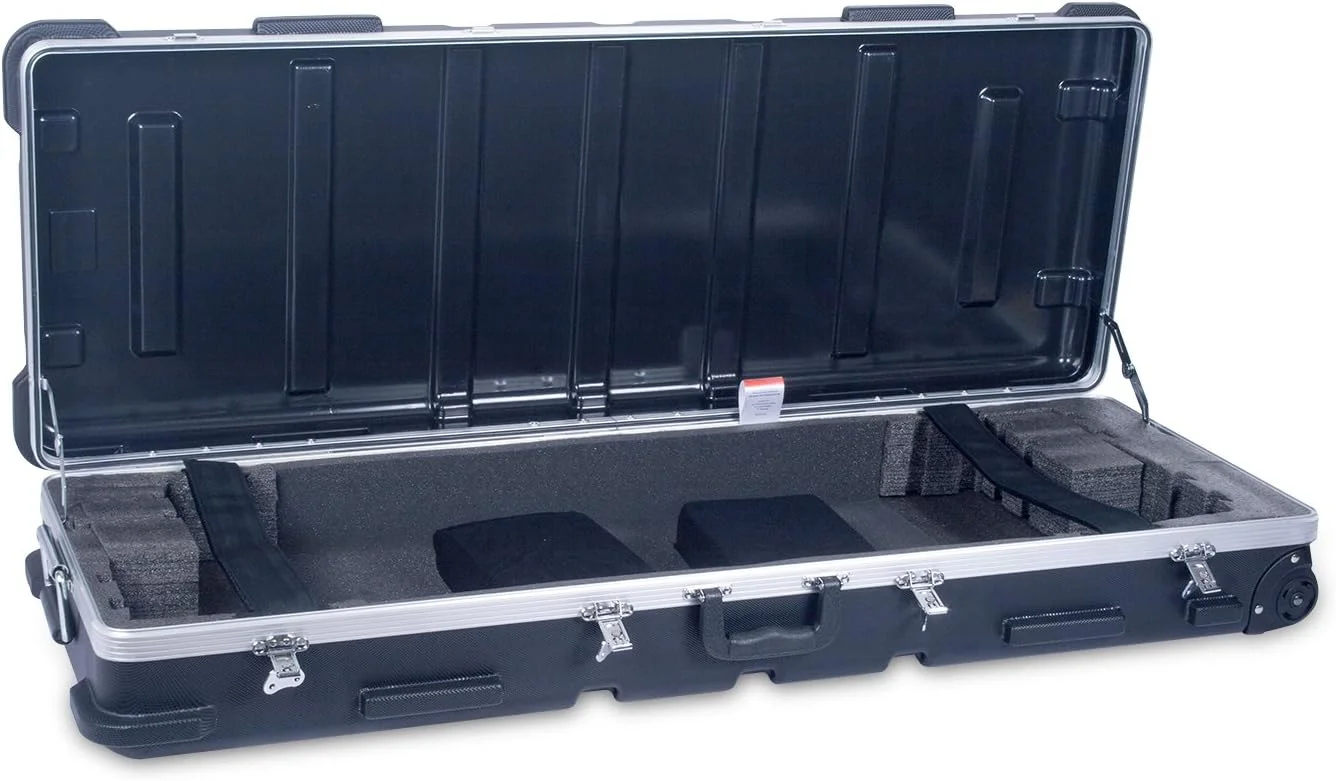 کیف صفحه کلید 61 کلیدی هارد شل تزریقی Crossrock PE با چرخ - مشکی (CRA862YKBK)