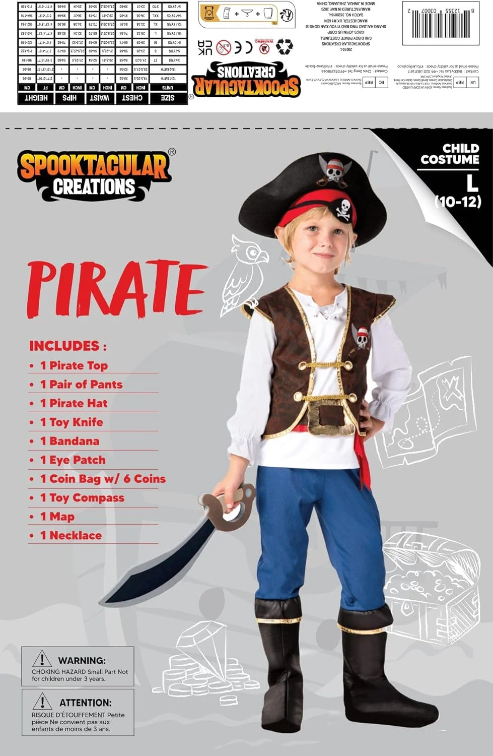 لباس دزد دریایی هالووین Spooktacular Creations برای کودکان، ست لباس دزد دریایی پسرانه برای لباس پوشیدن هالووین کودکان نوپا، مهمانی با تم
