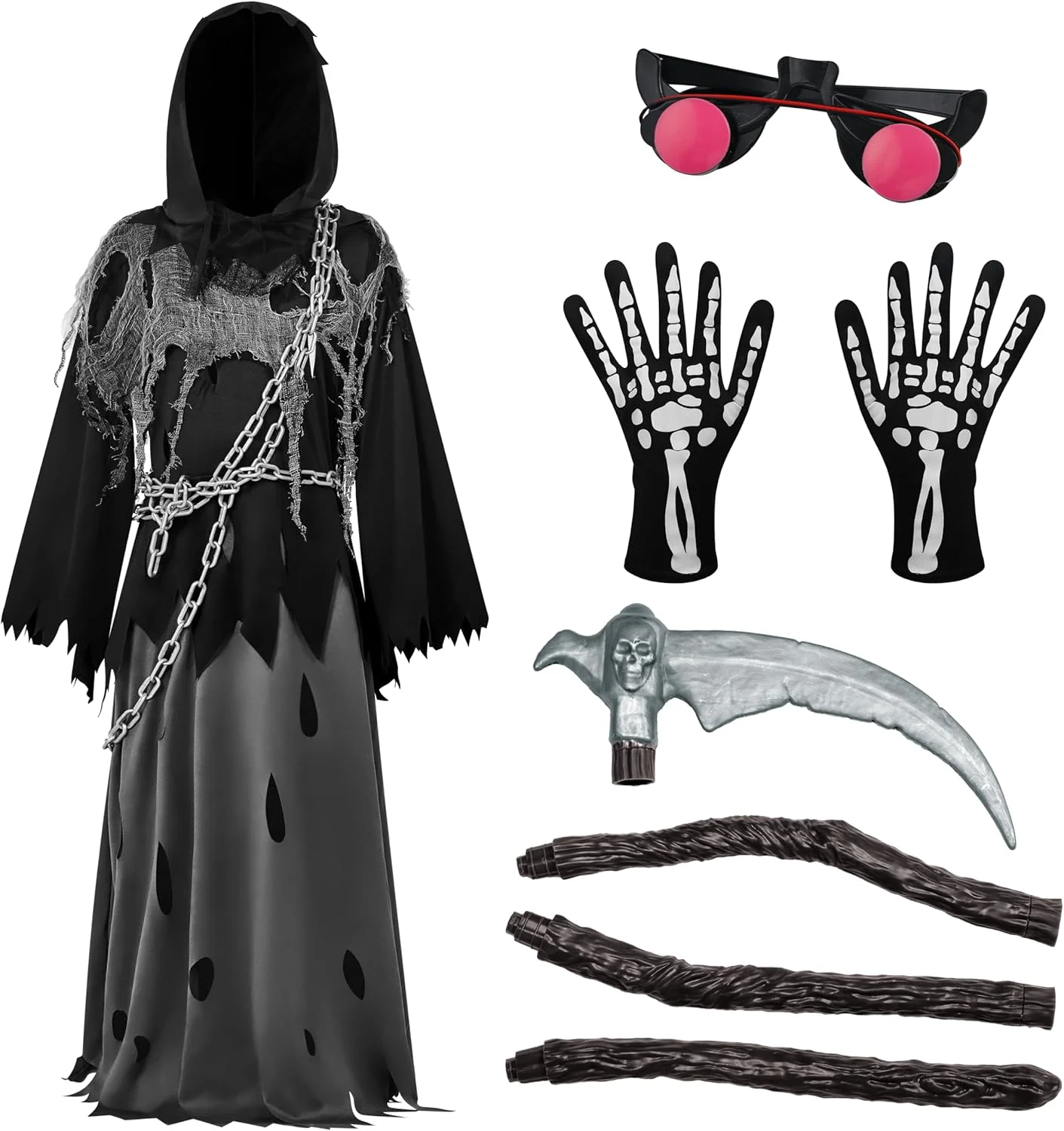 لباس شبح مرگ چشم درخشان کودکانه Spooktacular Creations، لباس شبح برای لباس هالووین شبح وار