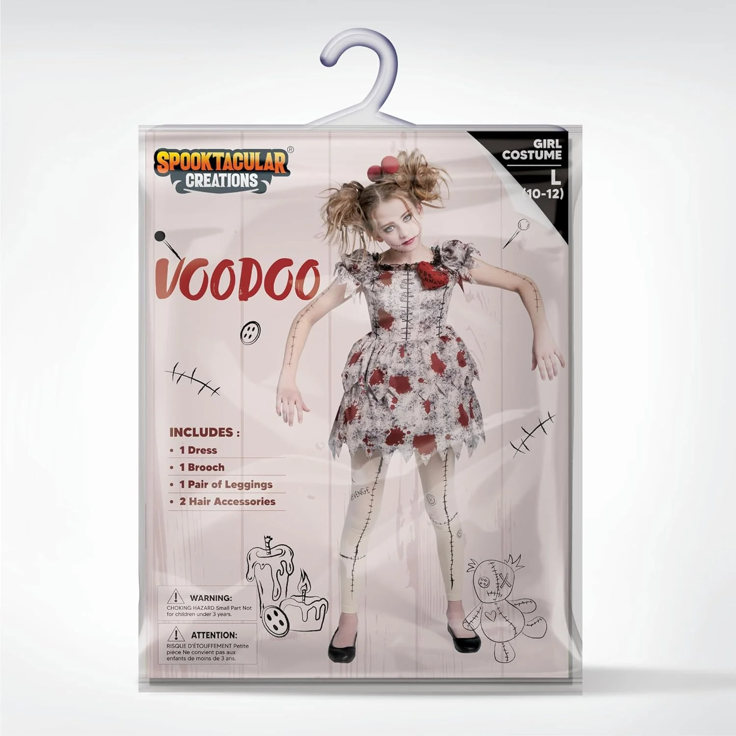 لباس وودو بچگانه Spooktacular Creations، لباس عروسک وودو برای دختران، مناسب هالووین، ایفای نقش و مهمانی های لباس پوشیدن