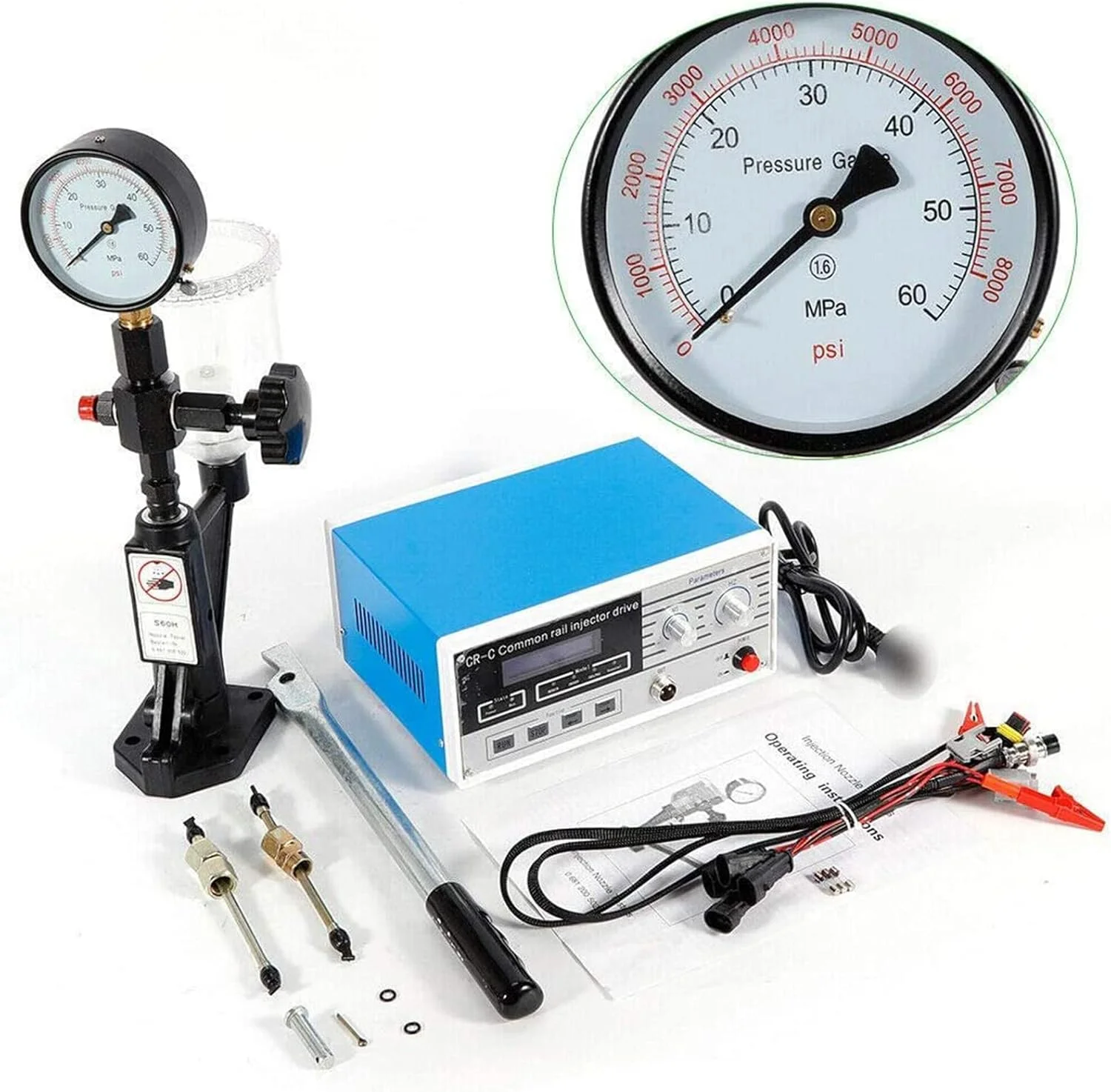 تستر انژکتور دیزل چند منظوره Amhuui، نازل S60H 220V، دستگاه بررسی انژکتور، ابزار تزریق، برای انژکتورهای الکترومغناطیسی