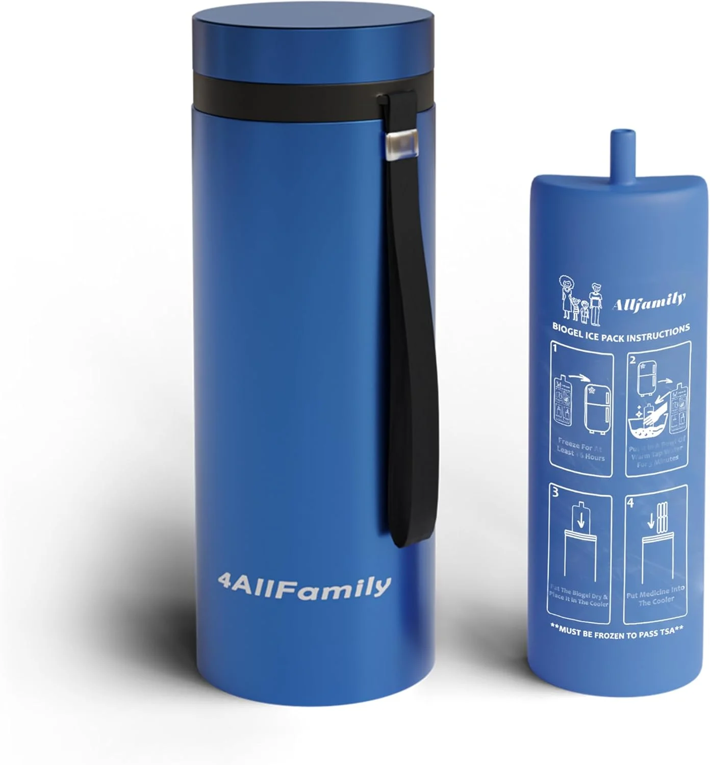 کیف خنک نگهدارنده انسولین 4ALLFAMILY NOMAD BIG 48H 1-7 Pen، کیف مسافرتی خنک کننده دارو، جعبه مورد تایید TSA، کیف حمل EpiPen، کیف خنک کننده مسافرتی پزشکی، کیف سخت پوسته ای مسافرتی قلم دیابتی با بسته یخ Biogel
