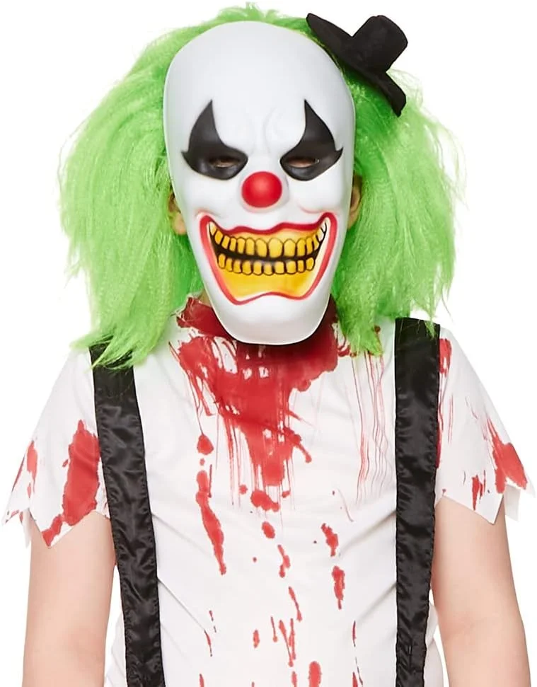 لباس هالووین دلقک شیطانی Mad Toys برای کودکان، لباس نقش آفرینی، مهمانی با تم ترسناک، شامل کلاه، ماسک و سرآستین، سایز متوسط 5-6 سال