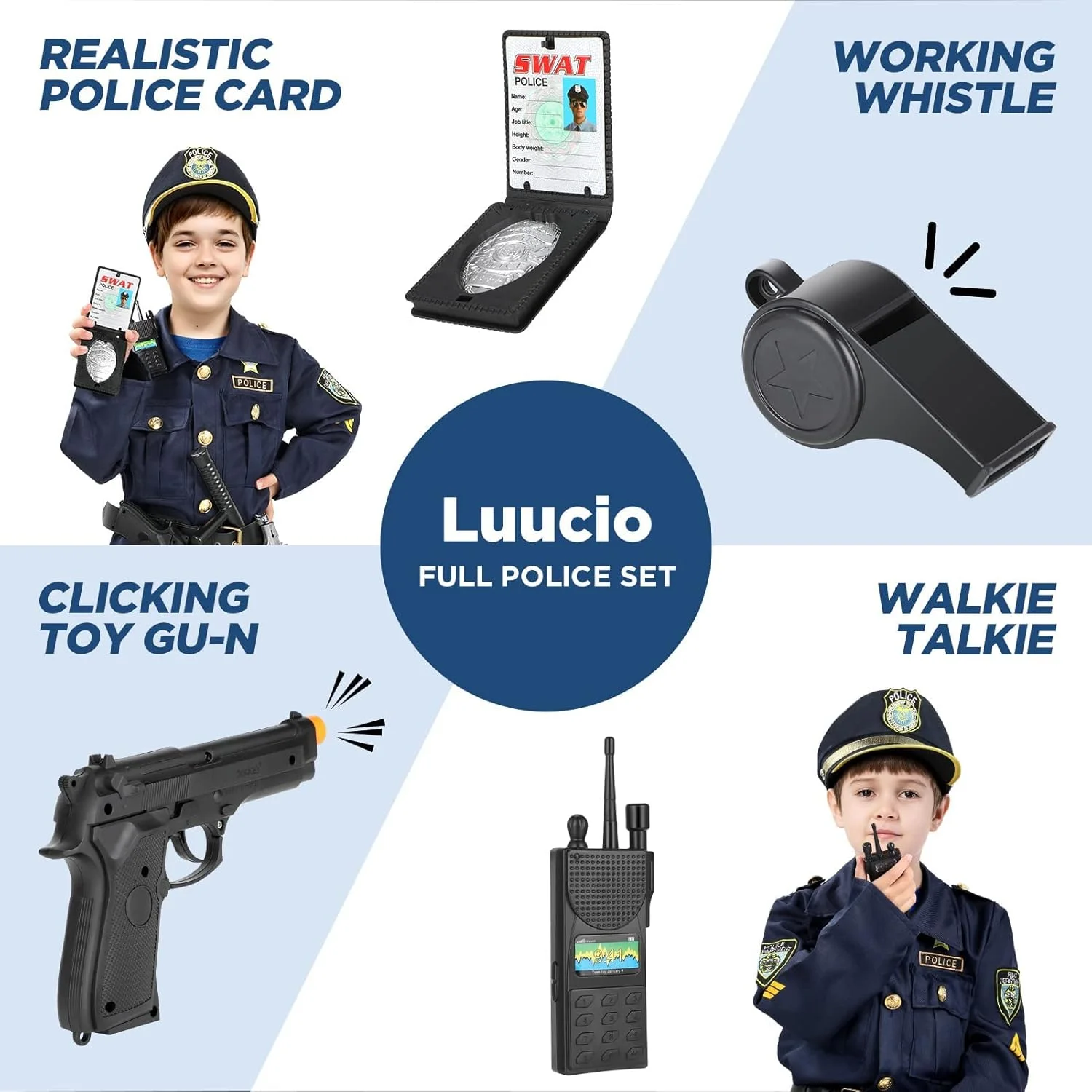 لباس پلیس بچگانه یونیسکس Luucio مدل Jctzft JCTZFT