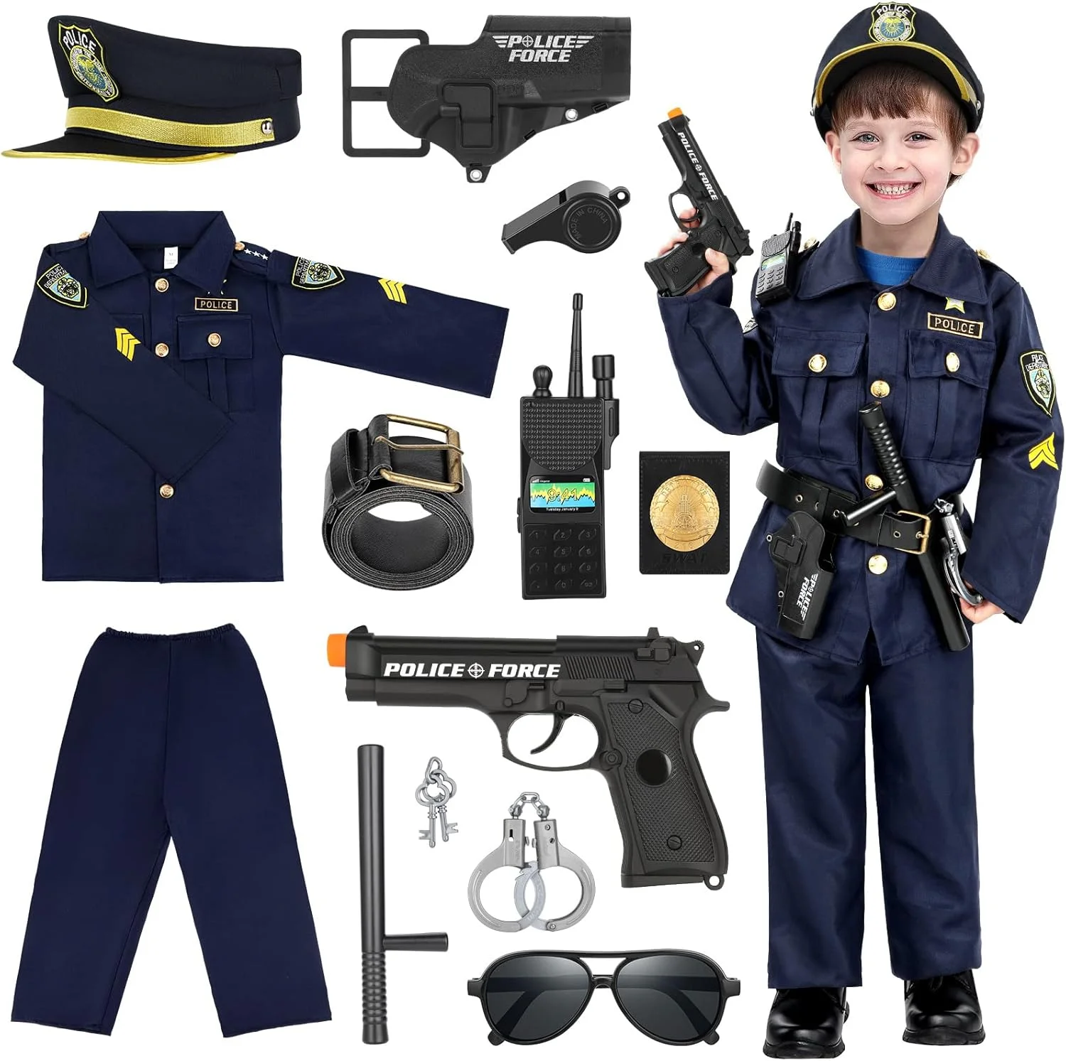 لباس پلیس بچگانه یونیسکس Luucio مدل Jctzft JCTZFT