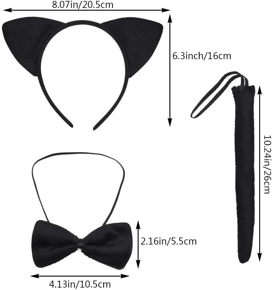 ست لباس گربه مشکی 4 تکه YOOJ® برای کودکان، کیت لوازم جانبی Cosplay دخترانه با هدبند، دم، پاپیون و دامن توتو پولک دار، ست لباس حیوانات هالووین برای Cosplay هالووین، کارناوال کریسمس ست لباس گربه مشکی 4 تکه YOOJ® برای کودکان، کیت لوازم جانبی Cosplay دخترانه با هدبند، دم، پاپیون و دامن توتو پولک دار، ست لباس حیوانات هالووین برای Cosplay هالووین، کارناوال کریسمس