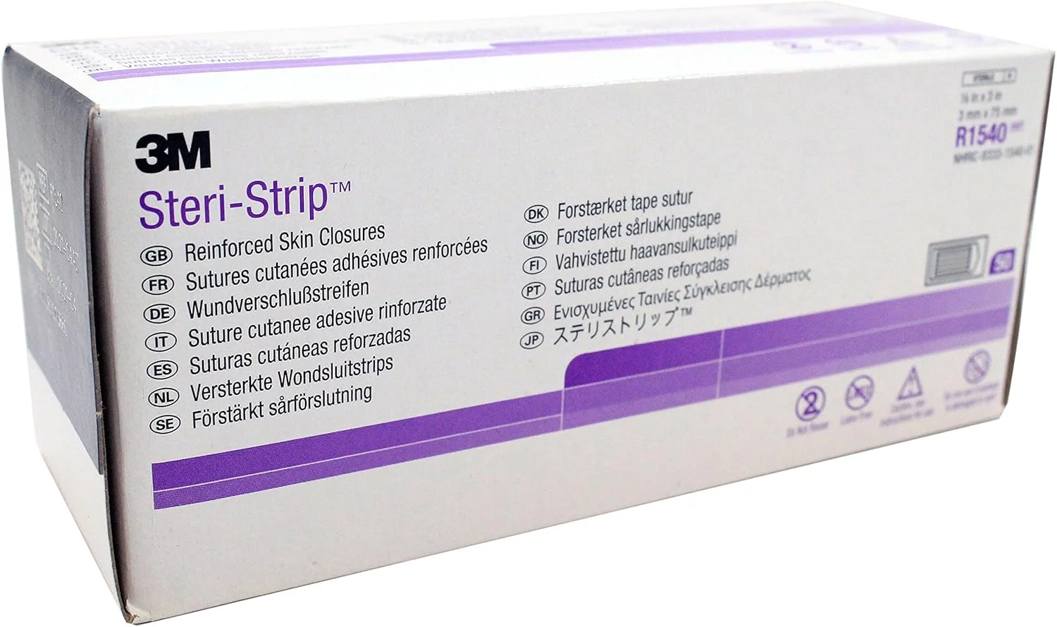نوار بخیه استری استریپ برای بستن زخم، 3 اینچ در 1/8 اینچ، بسته 50 عددی