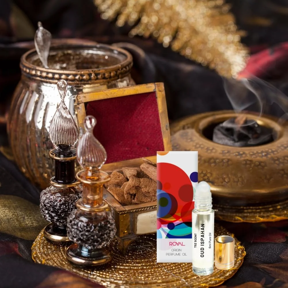 روغن عطر عود ایسپهان TSZ Scent - روغن عطر عود خالص لوکس 6 میلی لیتری رولی | رایحه ای جذاب و بی انتها با رایحه های شیرین و گرم