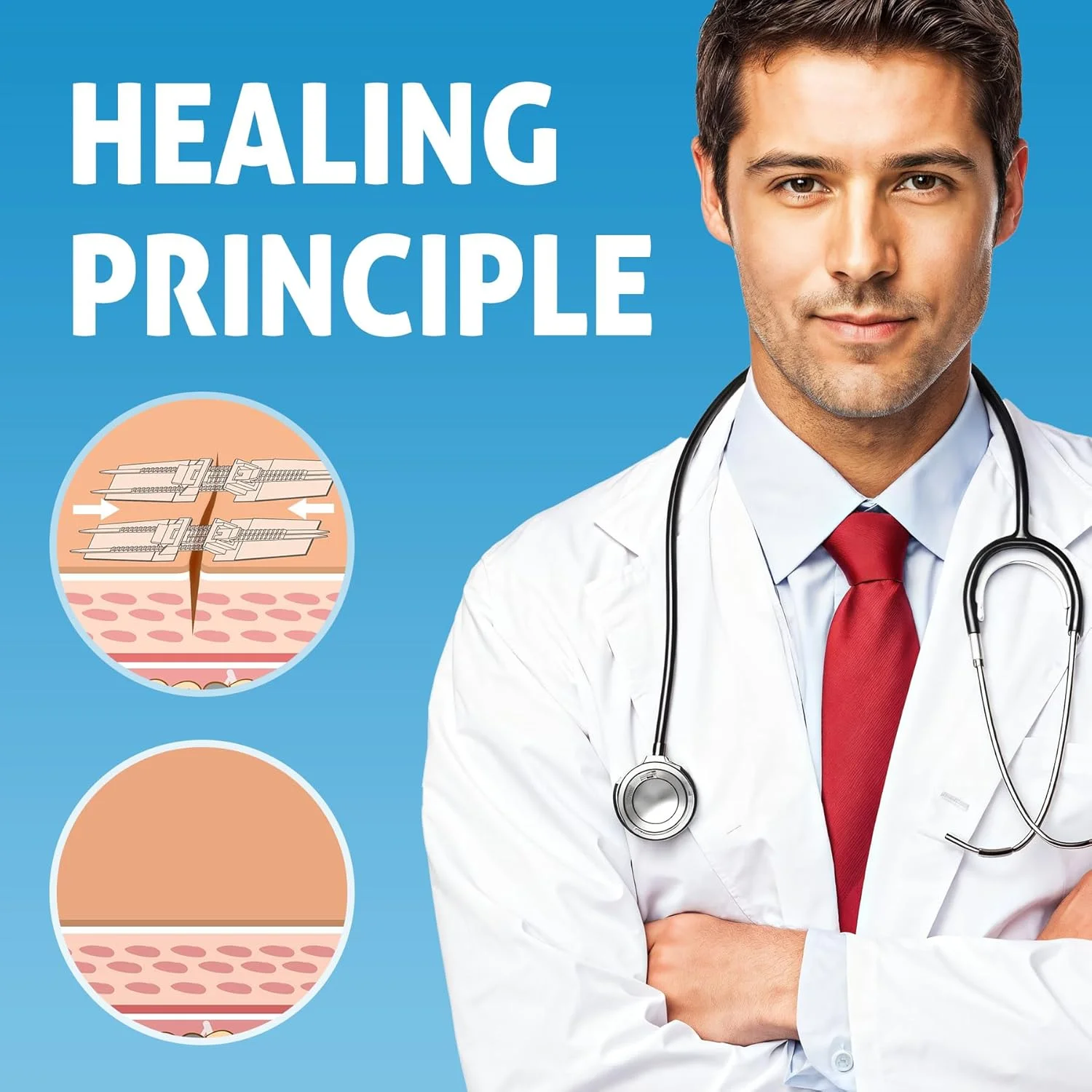 دستگاه بستن زخم زیپ استیچ سی برد، کیت بخیه اضطراری زیپ استیچ، بانداژ با نوارهای استری، بسته 2 عددی، ترمیم بدون درد بریدگی بدون بخیه، مراقبت از زخم و کمک های اولیه، بژ