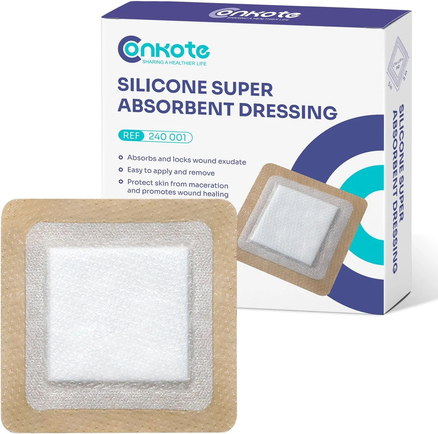 پانسمان سیلیکونی فوق جاذب زخم با حاشیه بسته 10 عددی، 5" X 5" واجد شرایط FSA HSA، بانداژهای چسبنده ملایم برای زخم های با ترشح زیاد، پدهای مراقبت از زخم نرم برای زخم، جراحی، سوختگی درجه l - ll پانسمان سیلیکونی فوق جاذب زخم با حاشیه بسته 10 عددی، 5" X 5" واجد شرایط FSA HSA، بانداژهای چسبنده ملایم برای زخم های با ترشح زیاد، پدهای مراقبت از زخم نرم برای زخم، جراحی، سوختگی درجه l - ll