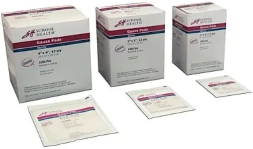 پدهای گاز استریل بهداشتی SH School برای پانسمان زخم، بسته بندی جداگانه، پنبه بسیار جاذب | پدهای گاز برای مراقبت از زخم و جعبه کمک های اولیه - بسته 100 عددی (3x3 اینچ) پدهای گاز استریل بهداشتی SH School برای پانسمان زخم، بسته بندی جداگانه، پنبه بسیار جاذب | پدهای گاز برای مراقبت از زخم و جعبه کمک های اولیه - بسته 100 عددی (3x3 اینچ)