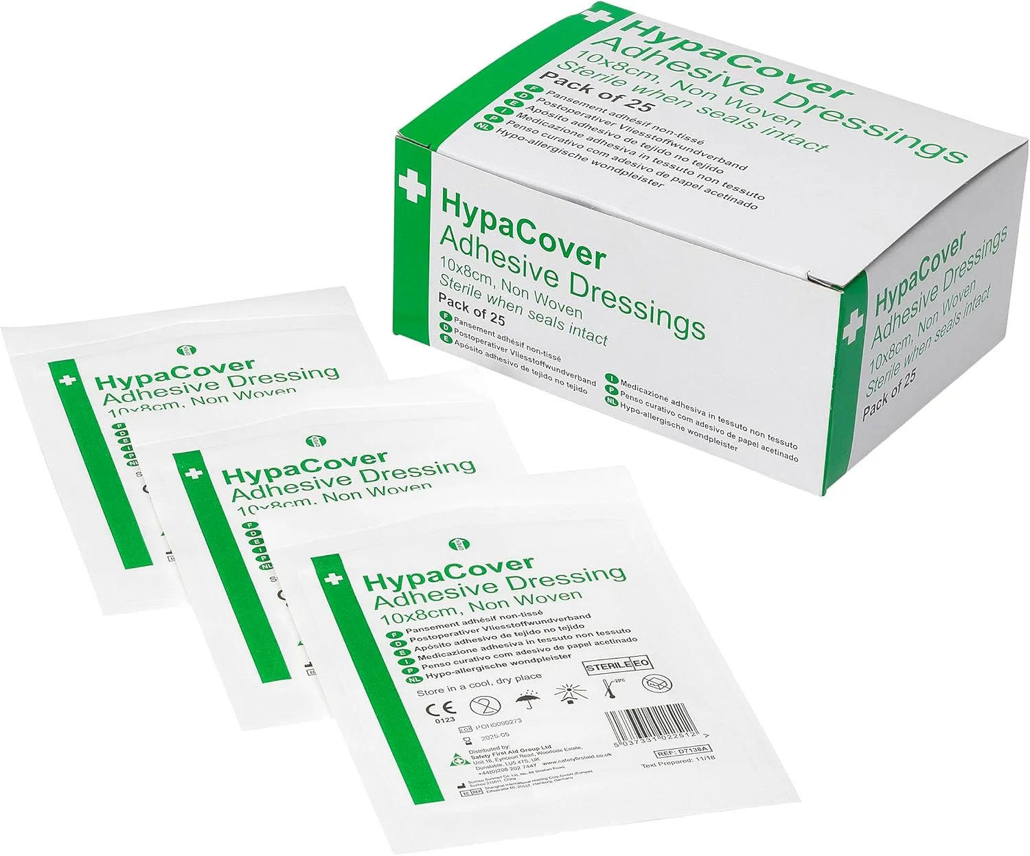 گروه کمک های اولیه ایمنی، پانسمان چسبی زخم HypaCover - بزرگ 10 × 8 سانتی متر (بسته 25 عددی) استریل و ضد حساسیت