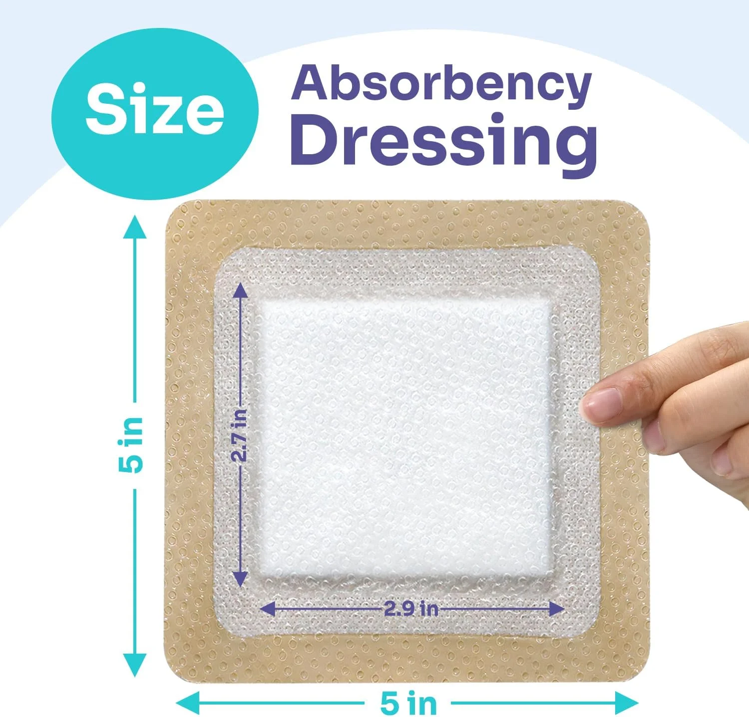 پانسمان سیلیکونی فوق جاذب زخم با حاشیه بسته 10 عددی، 5" X 5" واجد شرایط FSA HSA، بانداژهای چسبنده ملایم برای زخم های با ترشح زیاد، پدهای مراقبت از زخم نرم برای زخم، جراحی، سوختگی درجه l - ll پانسمان سیلیکونی فوق جاذب زخم با حاشیه بسته 10 عددی، 5" X 5" واجد شرایط FSA HSA، بانداژهای چسبنده ملایم برای زخم های با ترشح زیاد، پدهای مراقبت از زخم نرم برای زخم، جراحی، سوختگی درجه l - ll