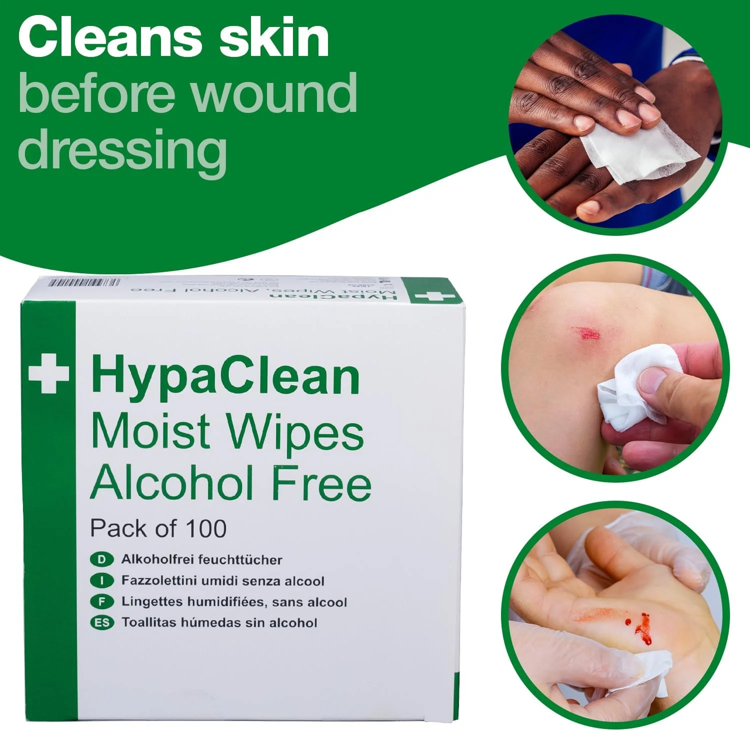 دستمال مرطوب پاک کننده زخم هایپ کلین گروه ایمنی اولیه، بدون الکل، بسته 100 عددی بسته بندی شده تکی دستمال مرطوب پاک کننده زخم هایپ کلین گروه ایمنی اولیه، بدون الکل، بسته 100 عددی بسته بندی شده تکی