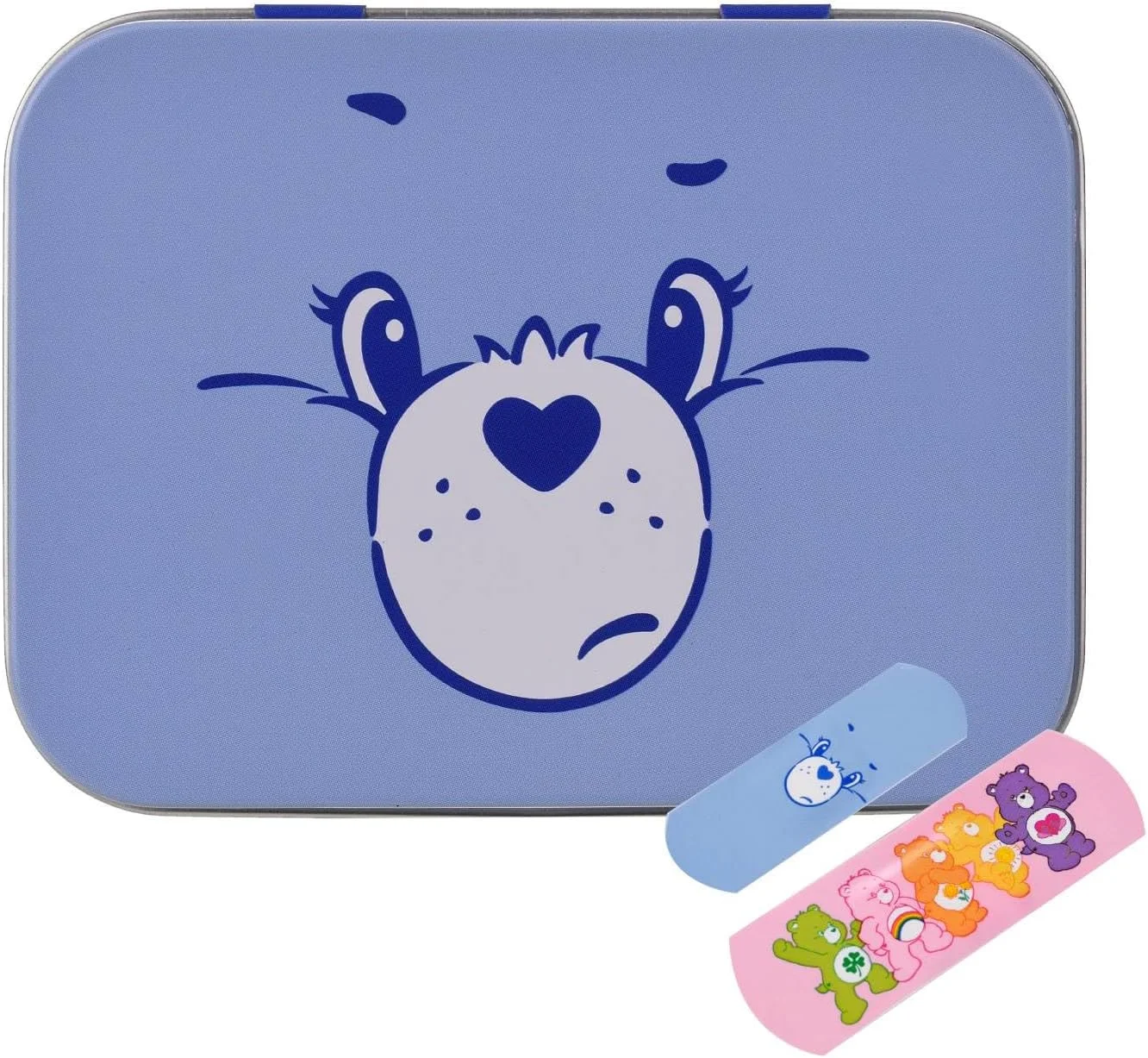 چسب زخم جعبه فلزی خرس های مهربان، دو سایز با طرح زیبای خرس های مهربان، جدا سازی آسان و سازگار با پوست، چسب تنفسی، 24 عدد چسب