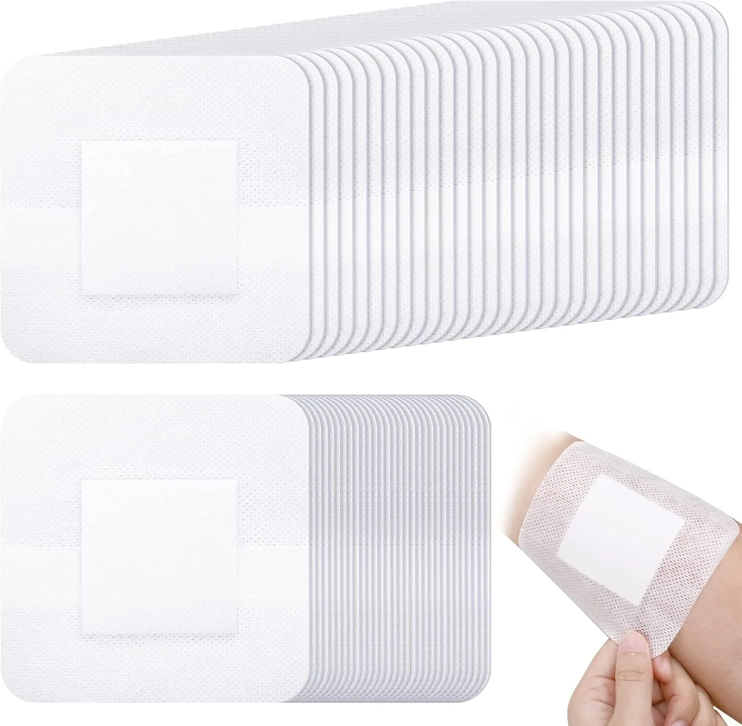 30 عدد پد پانسمان چسبی جزیره ای زخم 4x4 اینچ - باند گاز حاشیه دار ضد آب و تنفسی با پد جاذب، بسته بندی جداگانه برای تاول، سوختگی، مراقبت های بعد از جراحی