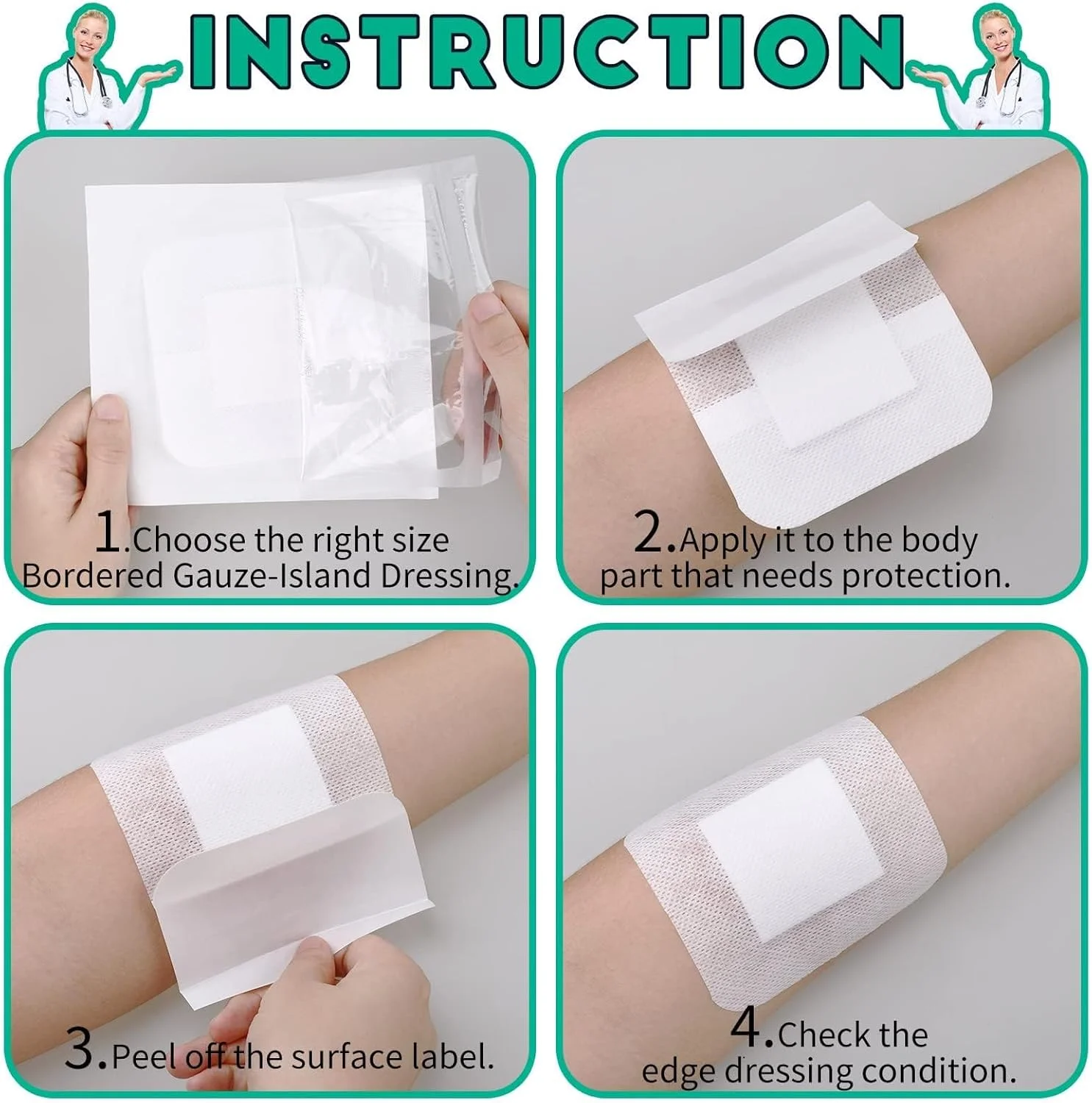 30 عدد پد پانسمان چسبی جزیره ای زخم 4x4 اینچ - باند گاز حاشیه دار ضد آب و تنفسی با پد جاذب، بسته بندی جداگانه برای تاول، سوختگی، مراقبت های بعد از جراحی 30 عدد پد پانسمان چسبی جزیره ای زخم 4x4 اینچ - باند گاز حاشیه دار ضد آب و تنفسی با پد جاذب، بسته بندی جداگانه برای تاول، سوختگی، مراقبت های بعد از جراحی