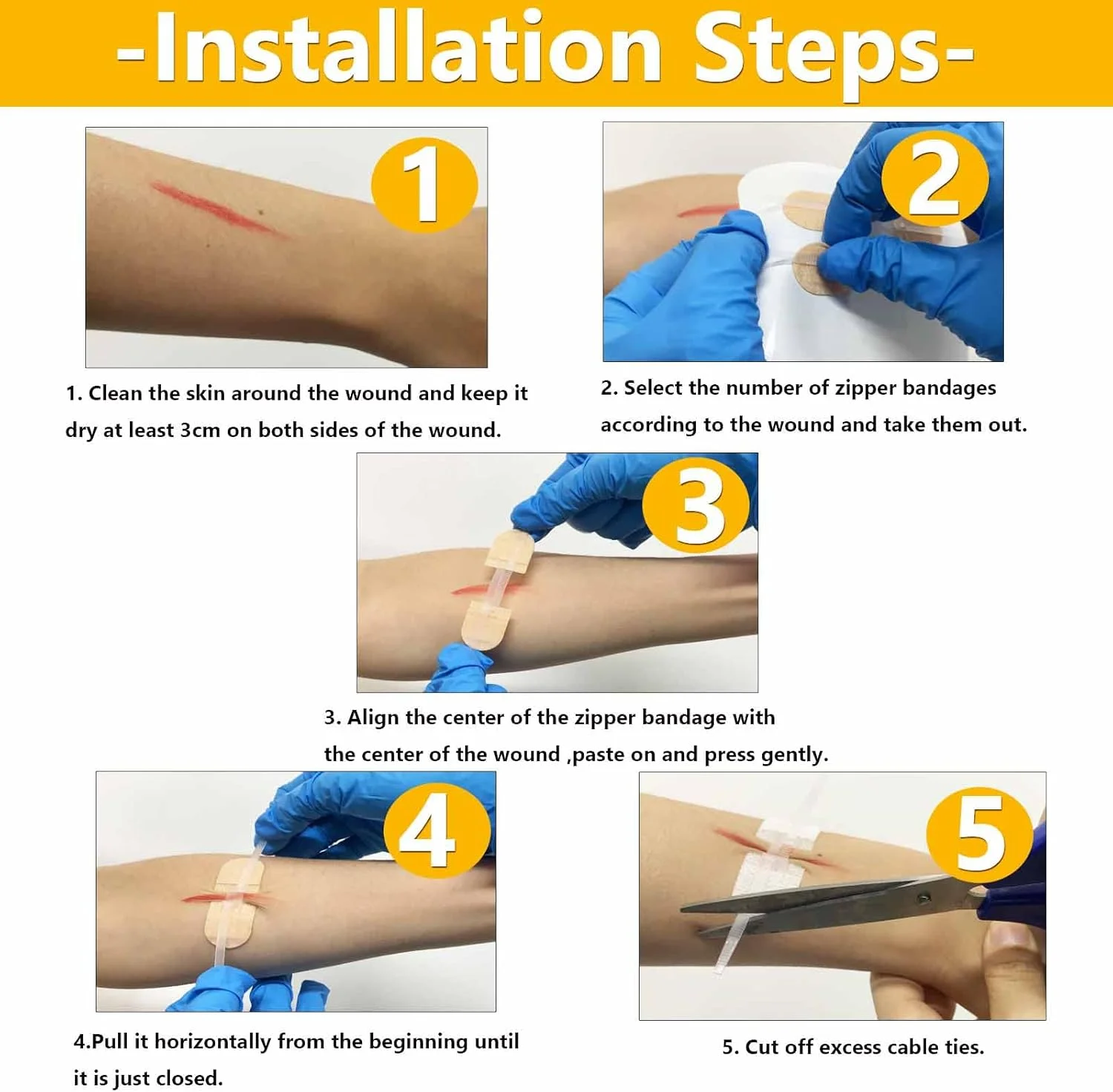 چسب بخیه جایگزین بخیه MENURSY برای مراقبت اضطراری از زخم، بستن زیپی زخم بدون نیاز به بخیه، چسب بخیه برای کمک های اولیه، سفید، 3 عدد (45 * 10 میلی متر) چسب بخیه جایگزین بخیه MENURSY برای مراقبت اضطراری از زخم، بستن زیپی زخم بدون نیاز به بخیه، چسب بخیه برای کمک های اولیه، سفید، 3 عدد (45 * 10 میلی متر)